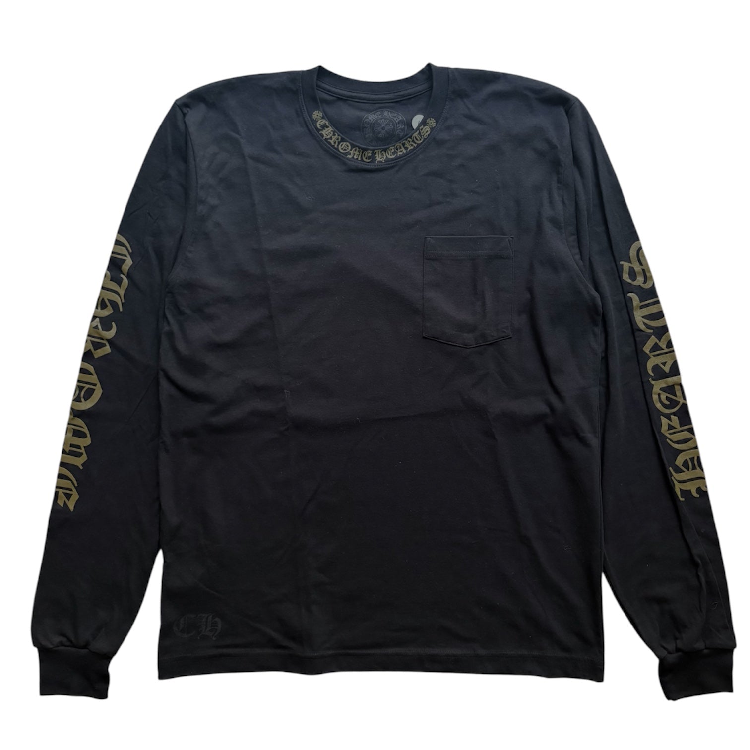 Neck Logo Long Sleeve T-Shirt (Black/Olive)