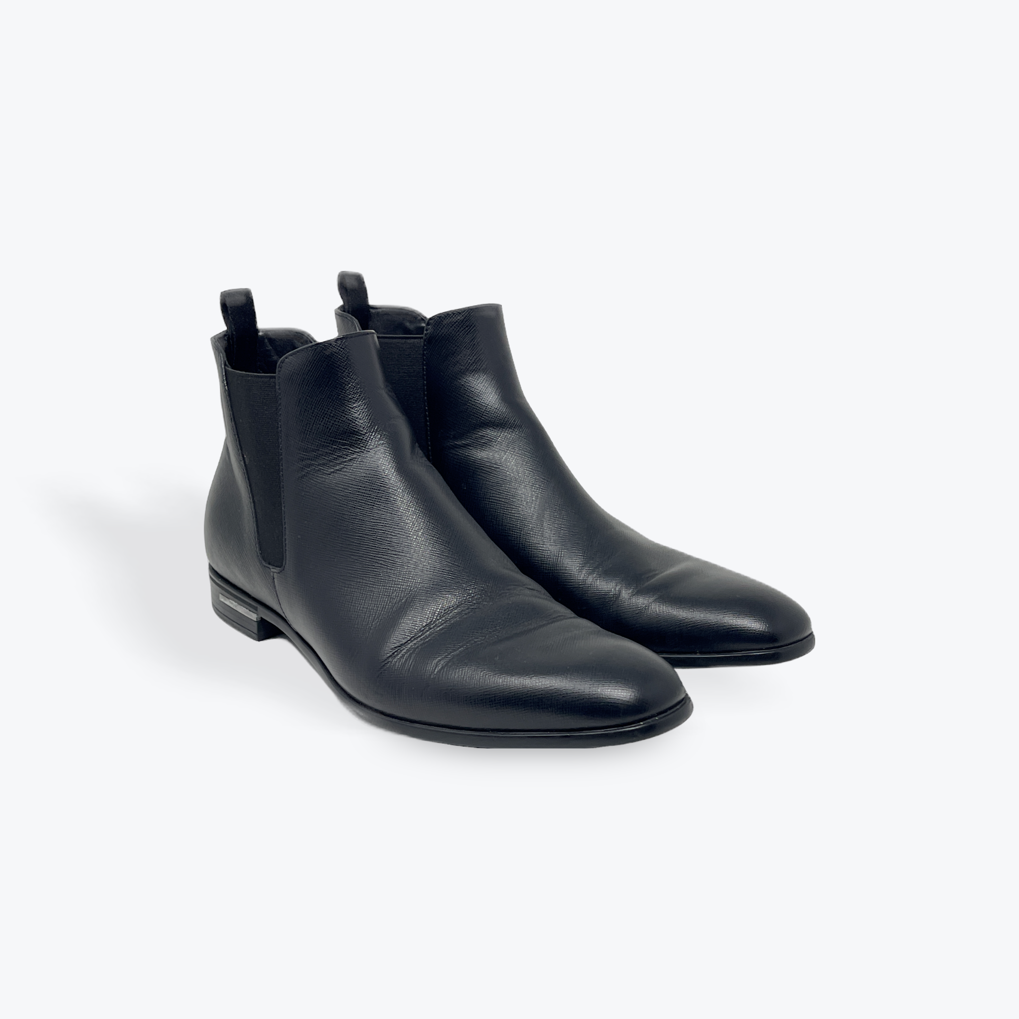 Saffiano Leather Chelsea Boots