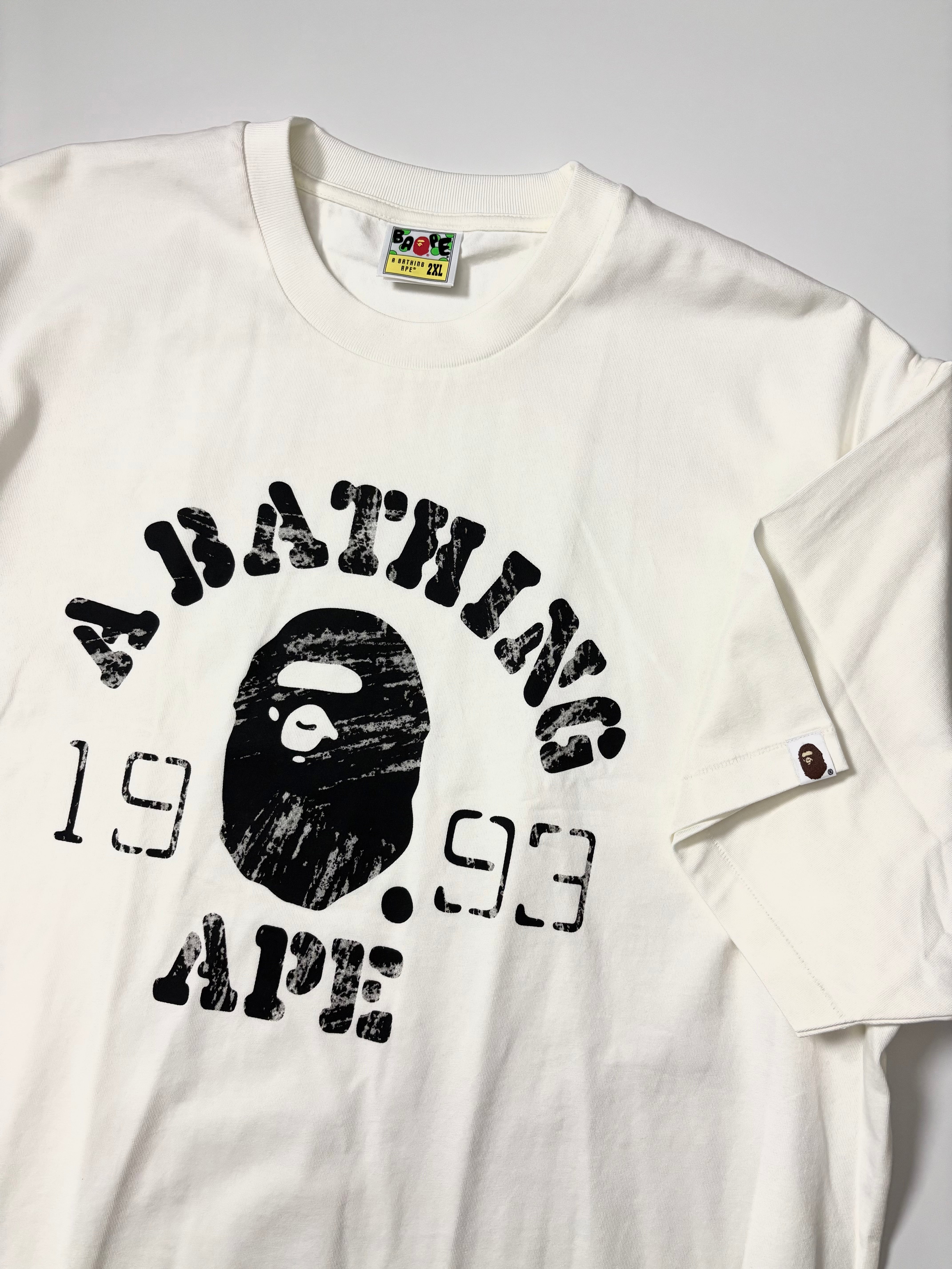 Off White Screen Print College T-Shirt Relaxed Fit