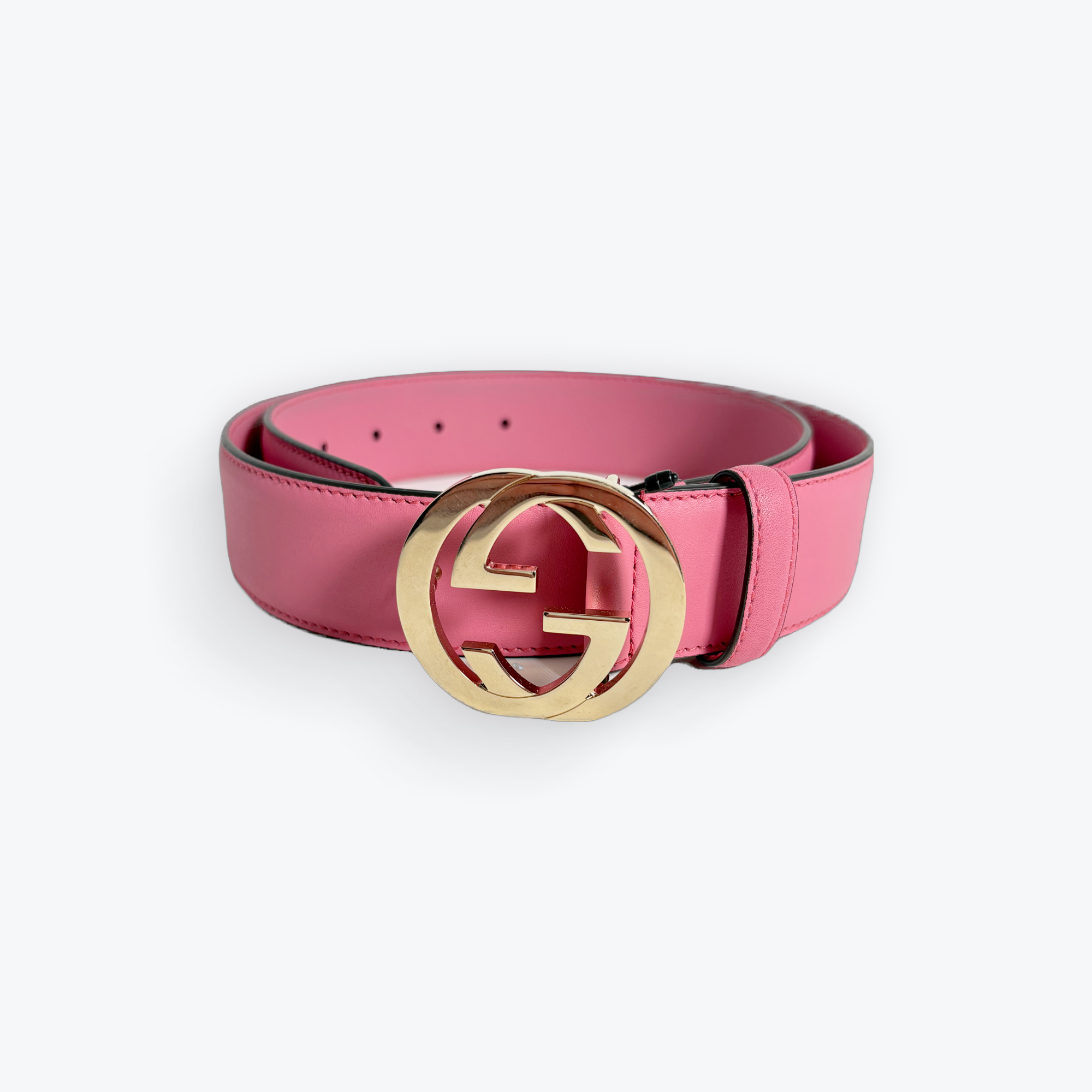 Interlocking Buckle Leather Belt