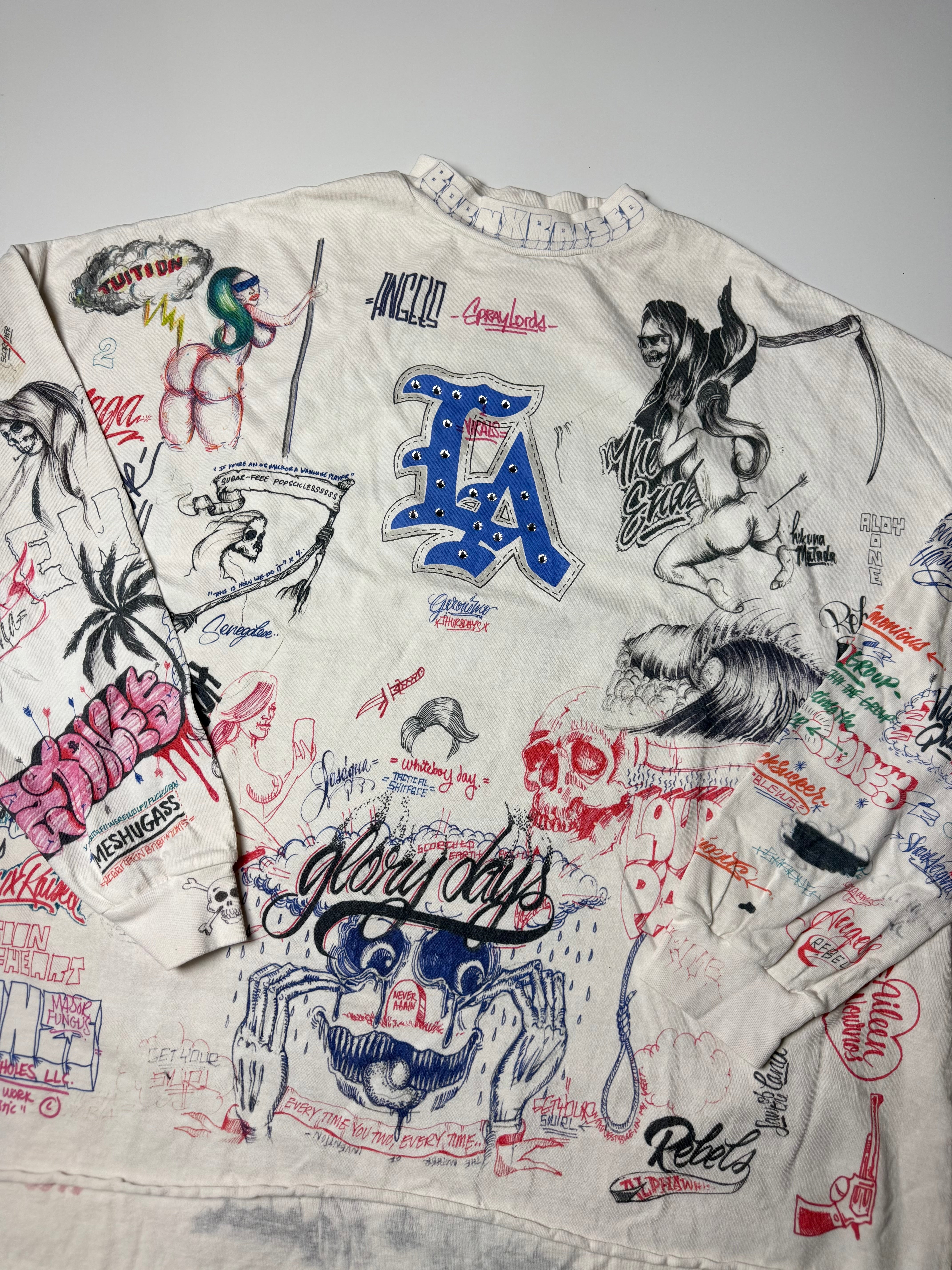 Born Raised Graffiti Long Sleeve Mock Neck T-Shirt