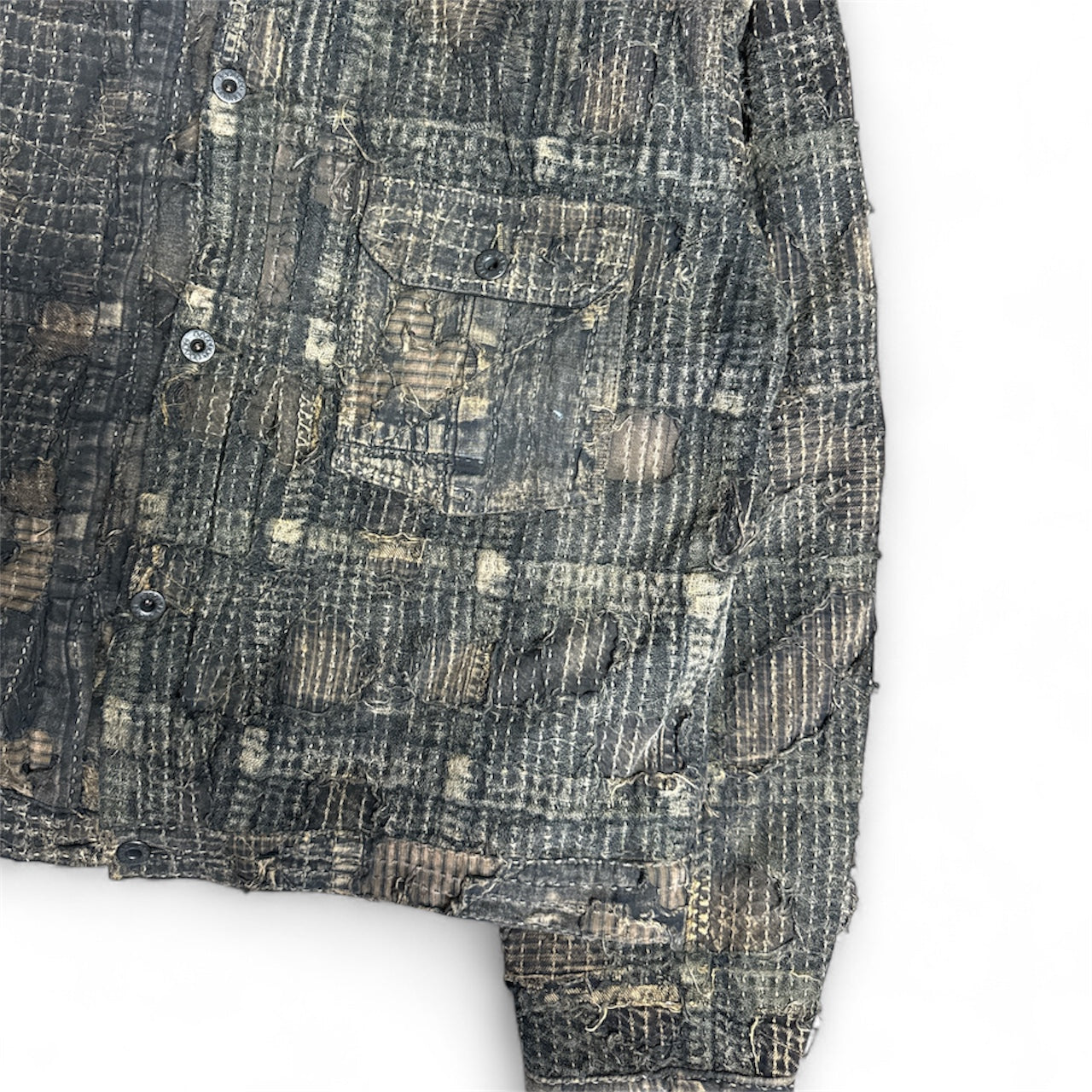 Boro Distressed Cotton & Linen Blend Jacket