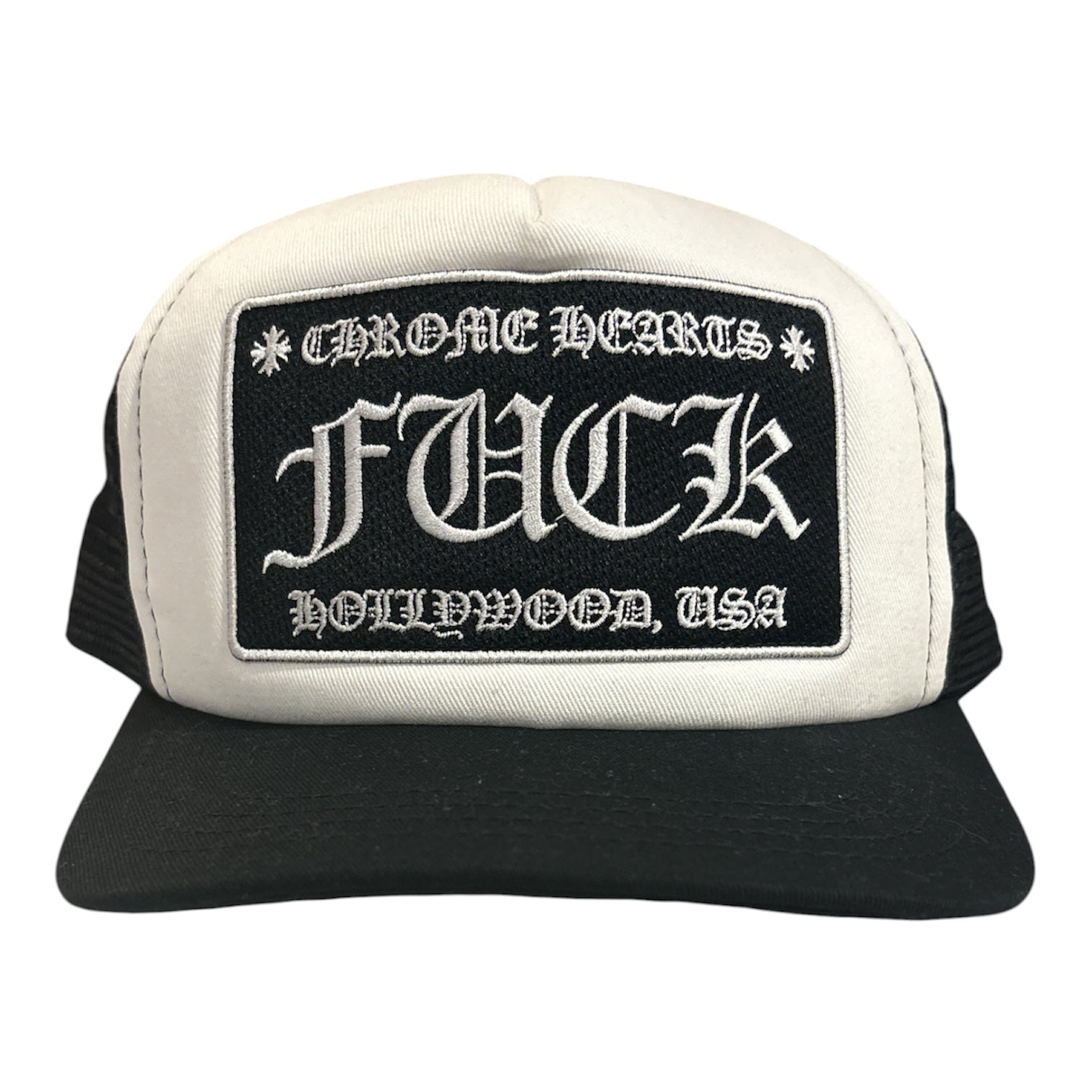 White & Black F*ck Hollywood USA Trucker Hat