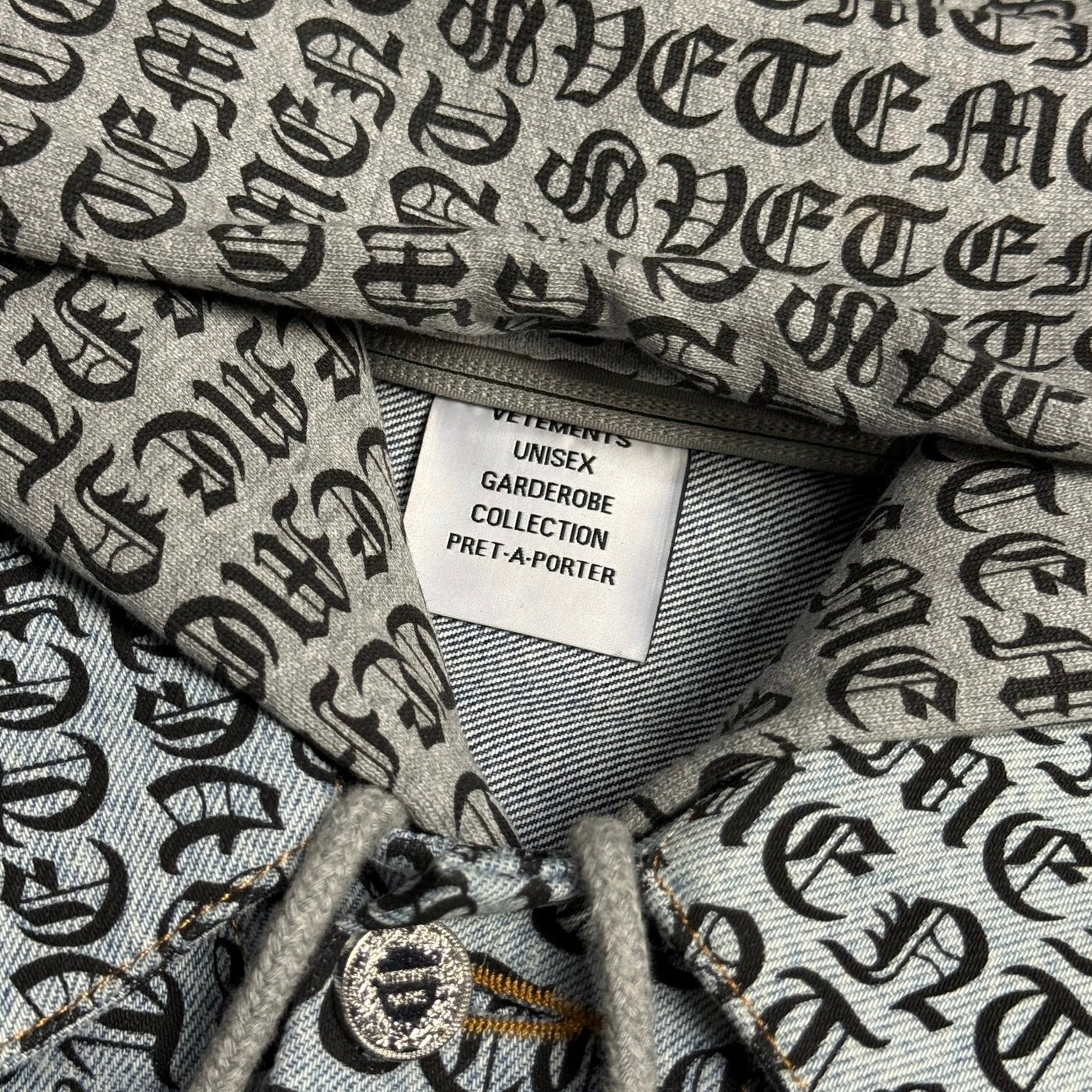 Gothic Monogram Hooded Denim Jacket