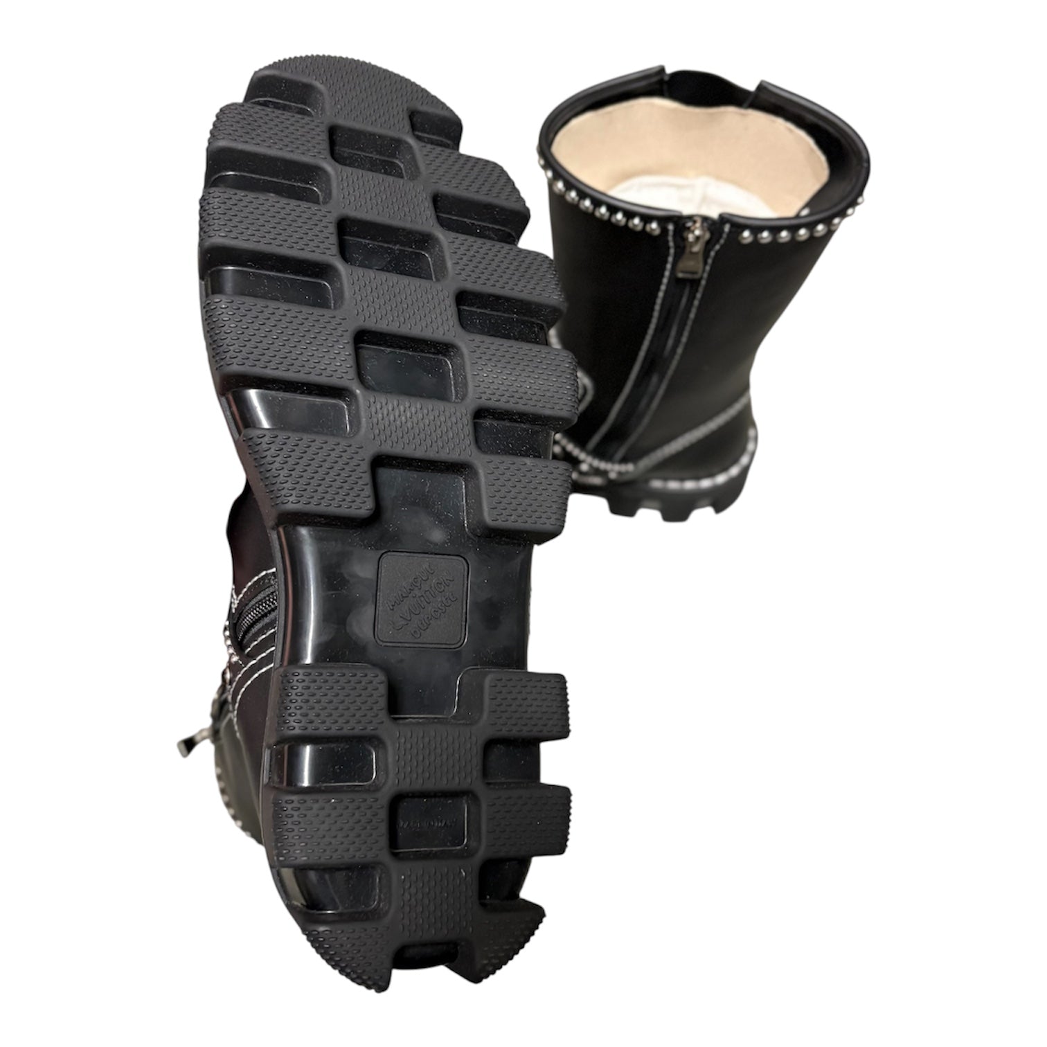 Studded Calfskin Engineer Boot