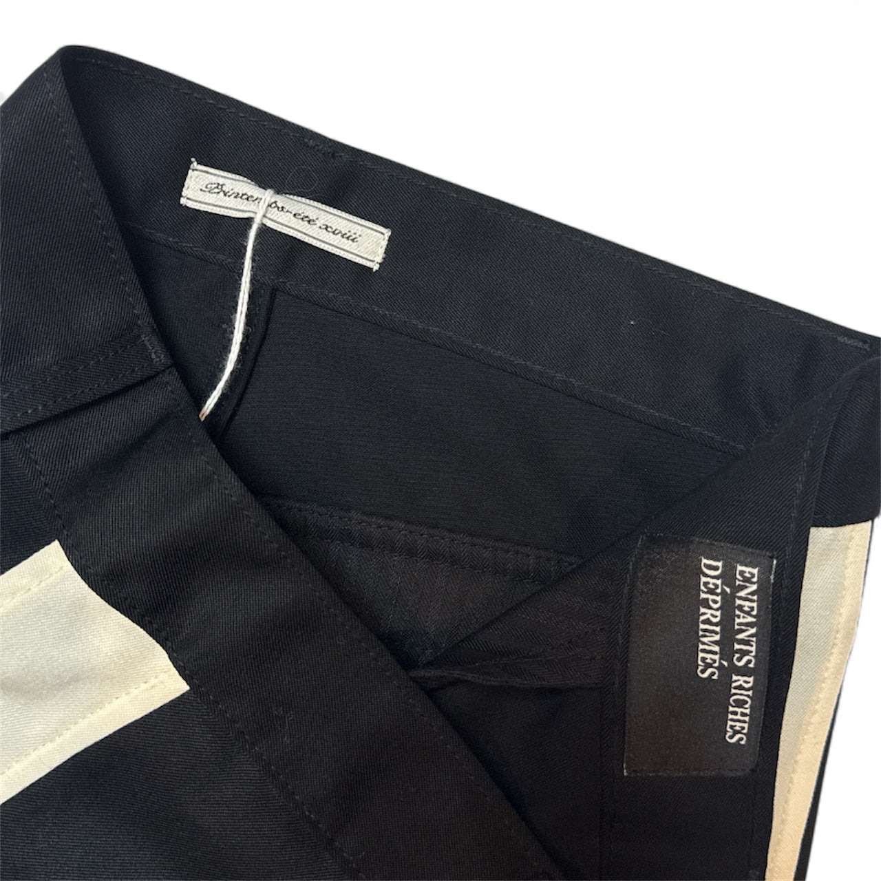 Striped Logo Flared Wool Pants