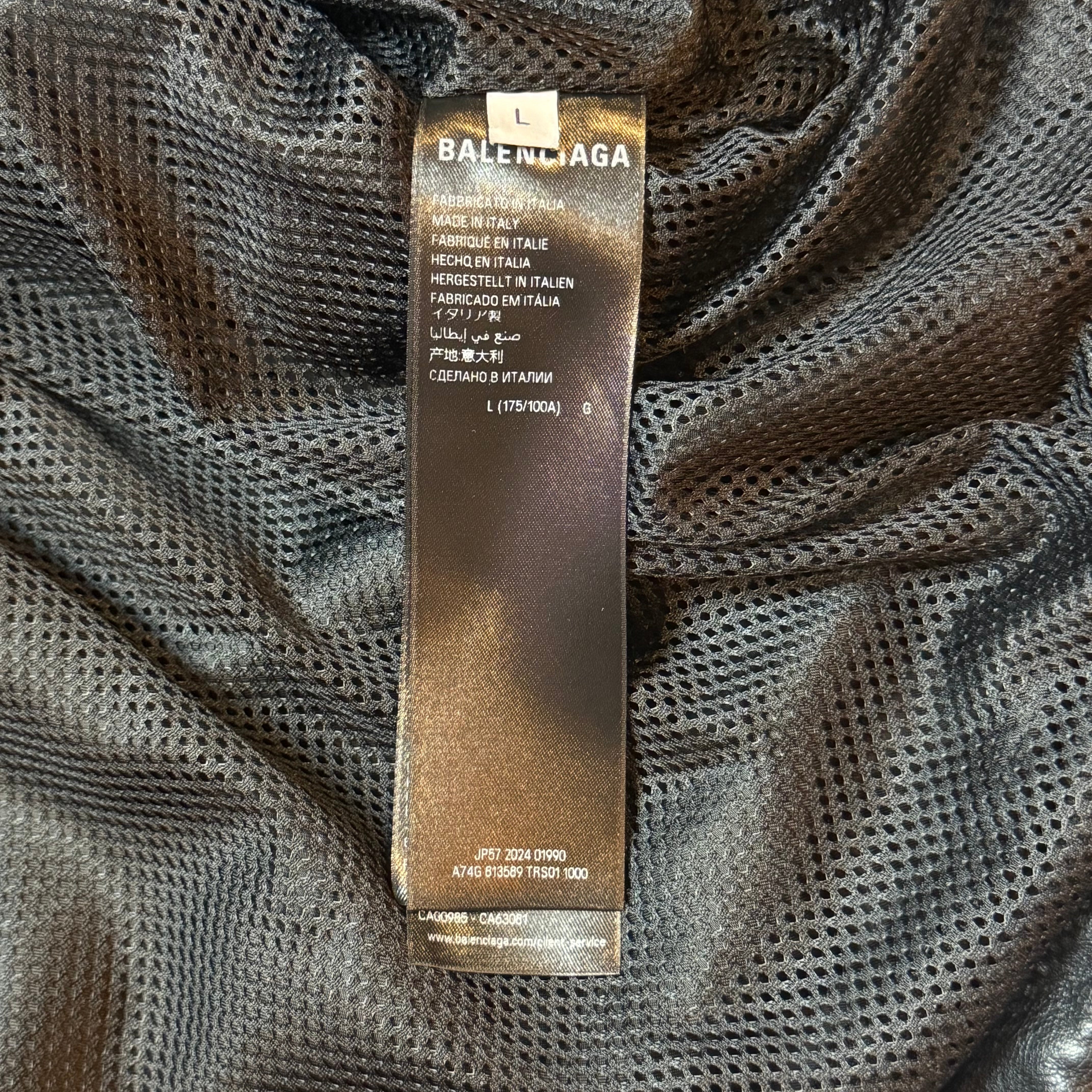 Lion Crest Hooded Leather Track Jacket