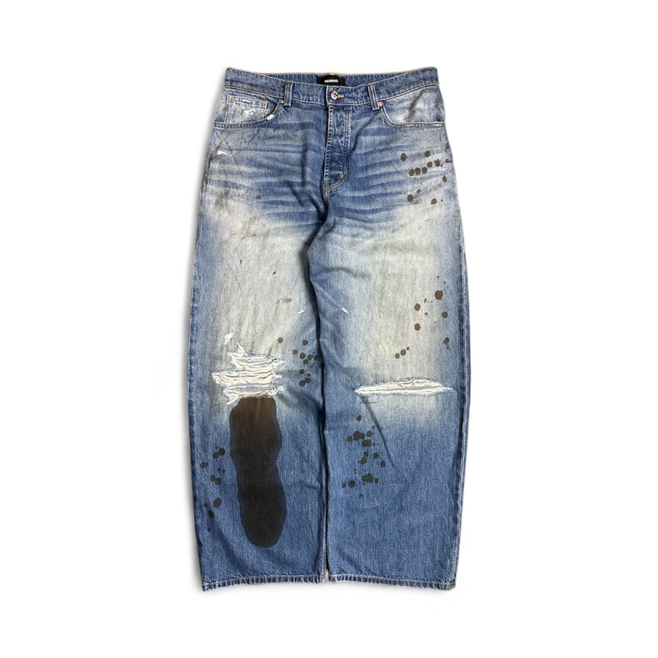 Wide Leg Distressed Jeans