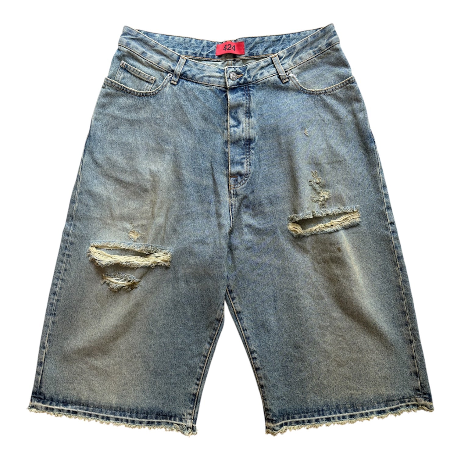 Distressed Baggy Denim Shorts