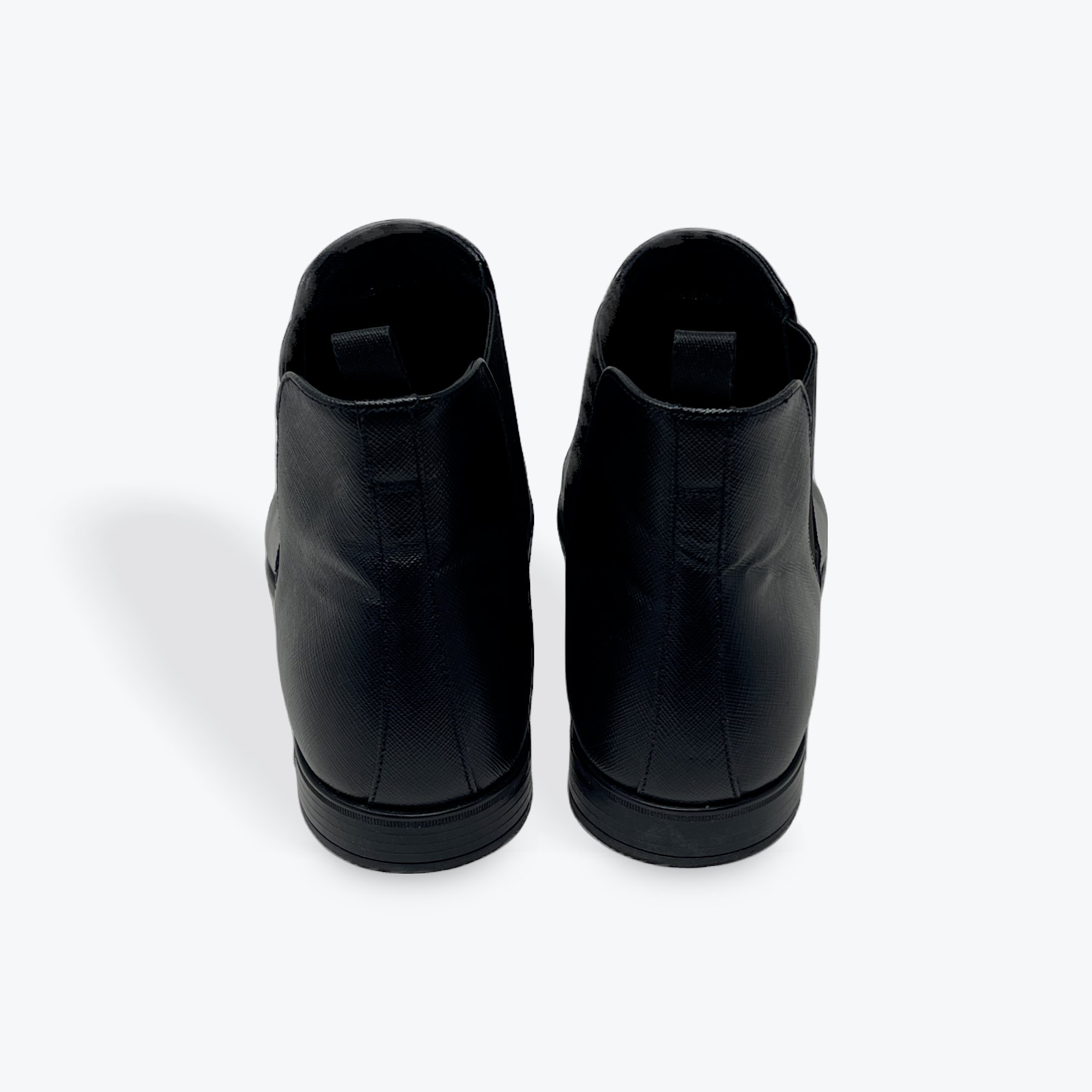 Saffiano Leather Chelsea Boots
