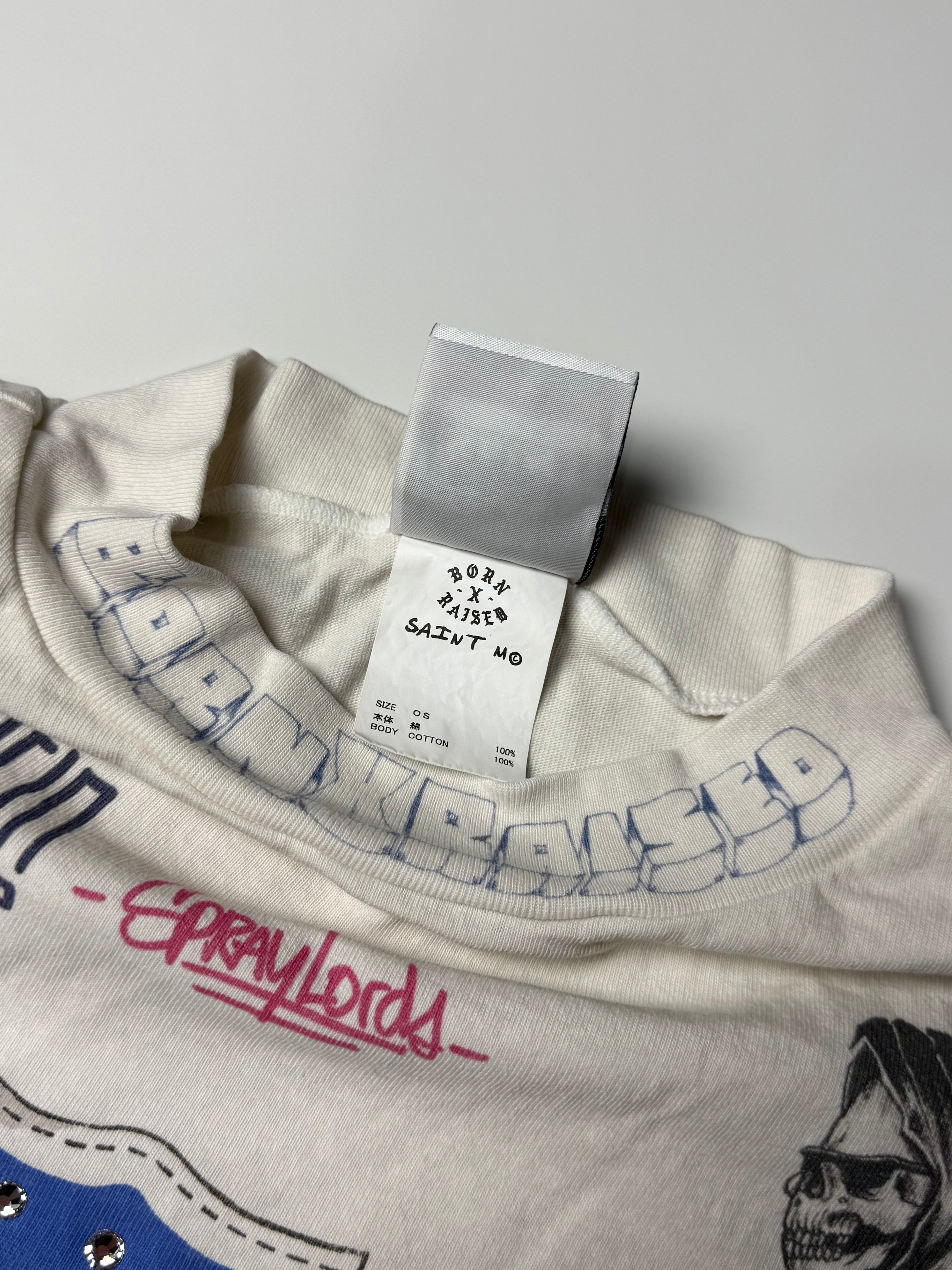Born Raised Graffiti Long Sleeve Mock Neck T-Shirt