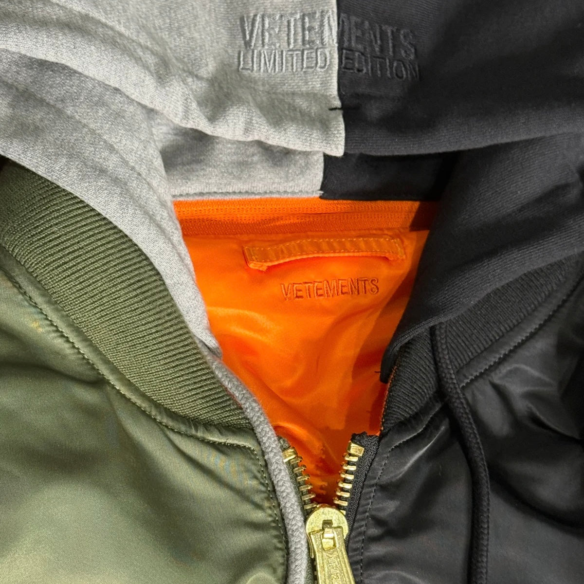 Split Hooded Reversible Bomber Jacket