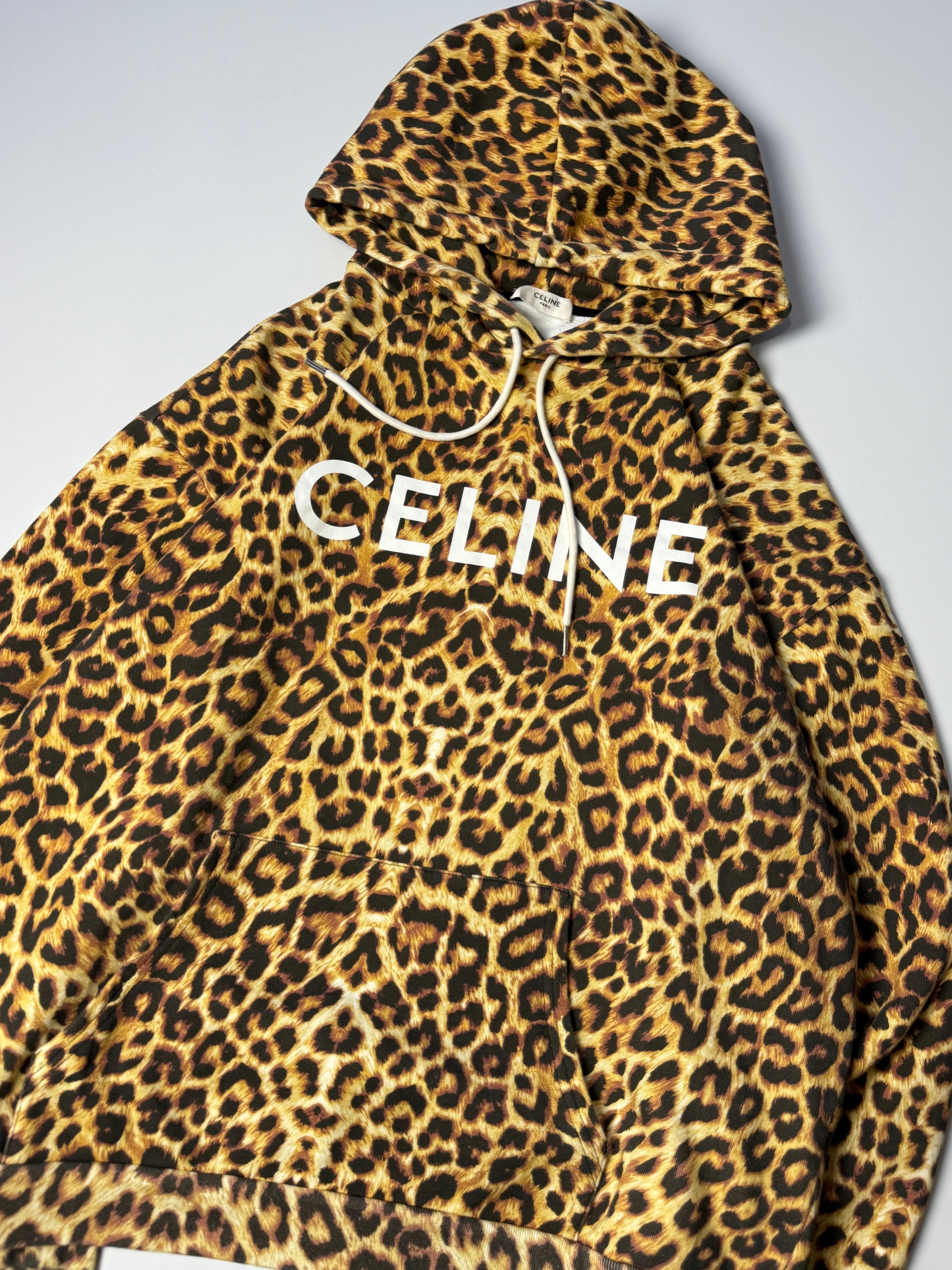 Heidi Slimane Leopard Print Hoodie