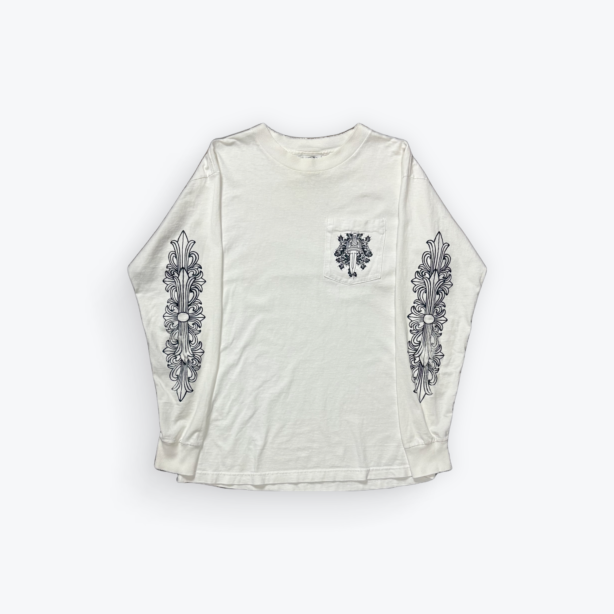 Vintage Floral Dagger Pocket Long Sleeve | Vintage Chrome Hearts | Revival Luxury Boutique