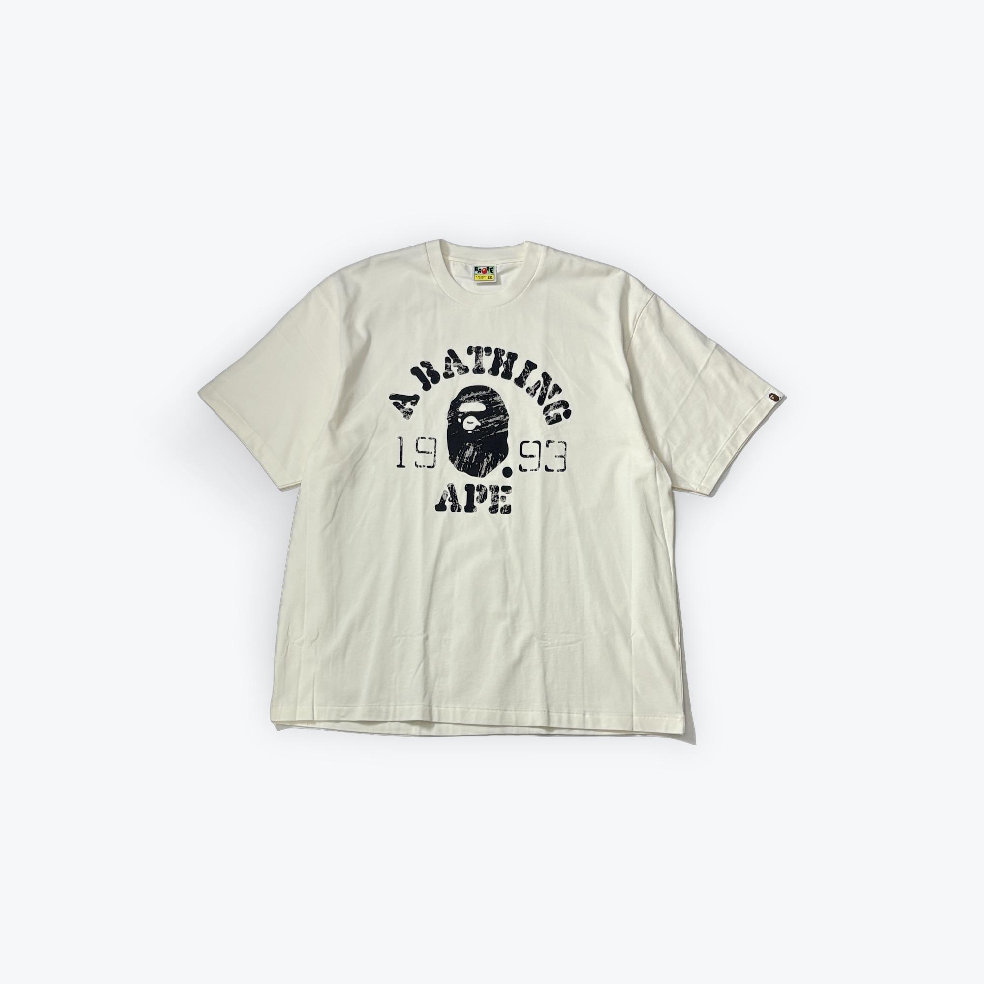 Off White Screen Print College T-Shirt Relaxed Fit