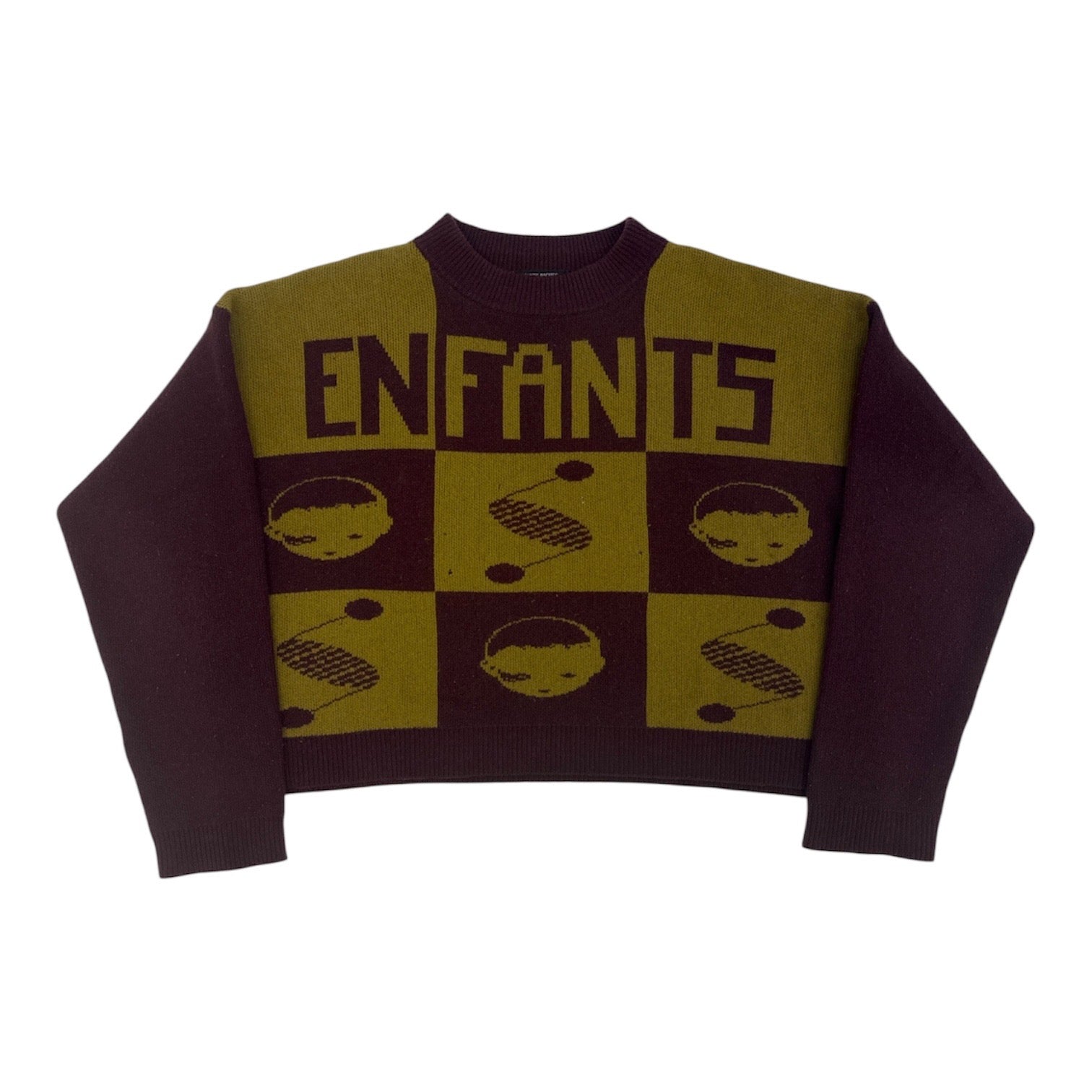 Intarsia Knit Wool-Cashmere Blend Sweater