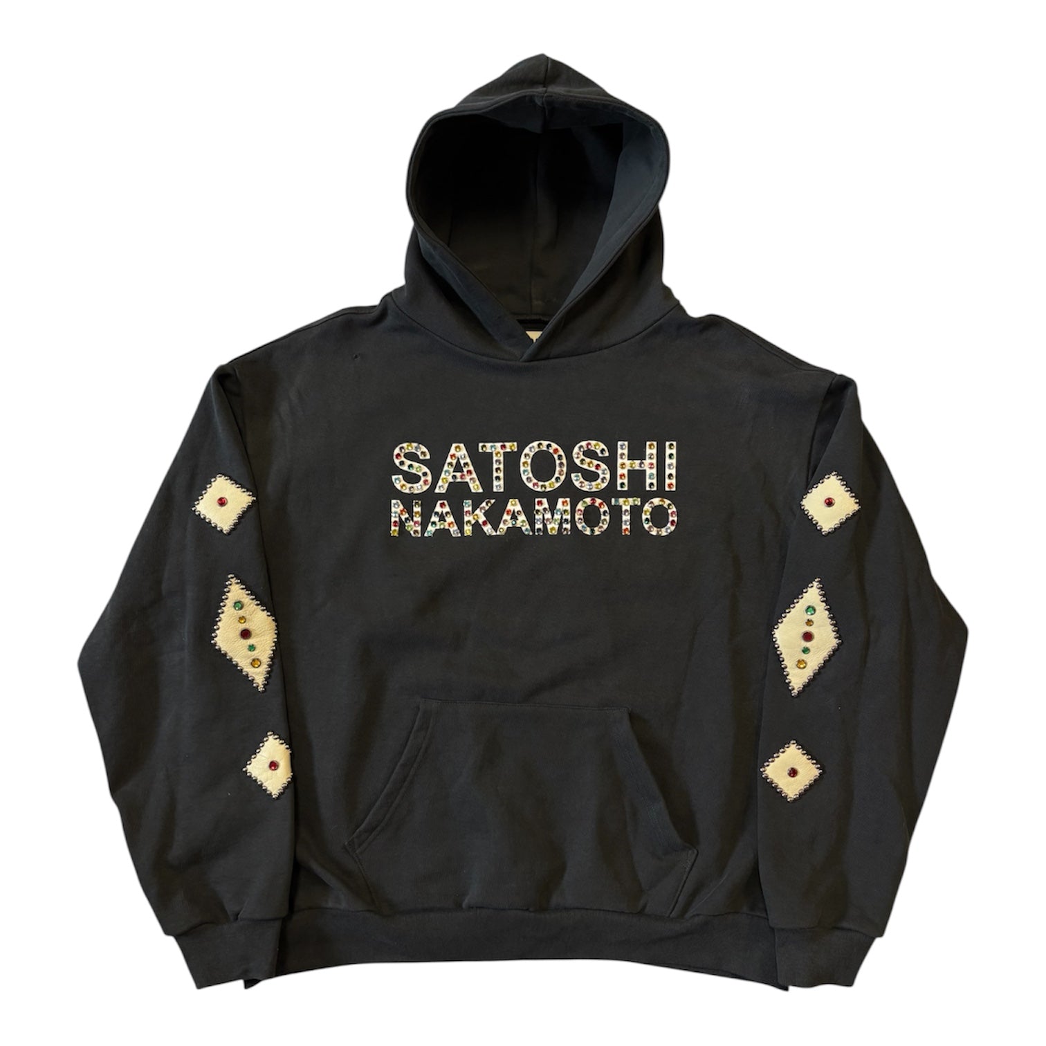 Studded Leather Logo Hoodie