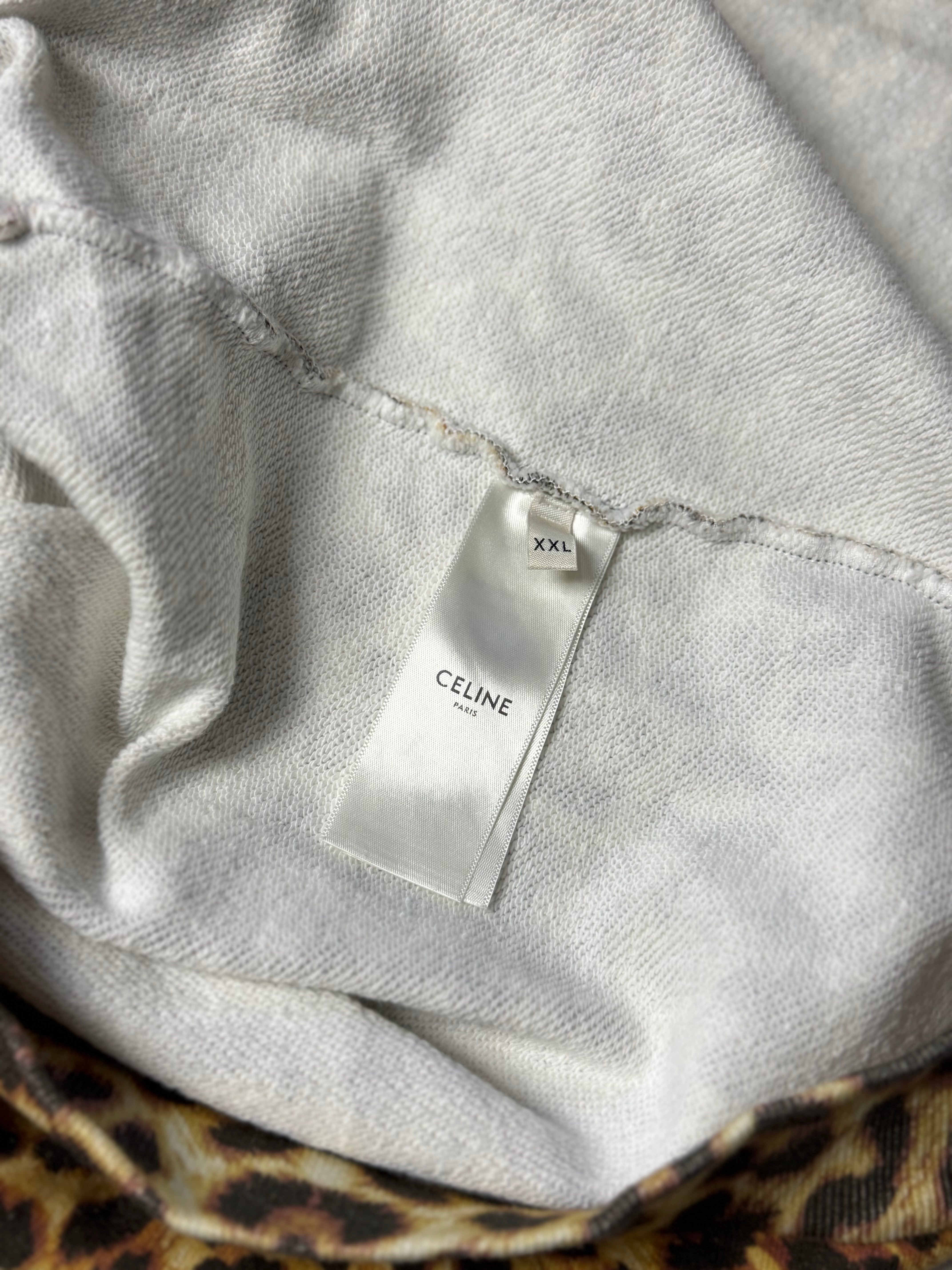 Heidi Slimane Leopard Print Hoodie