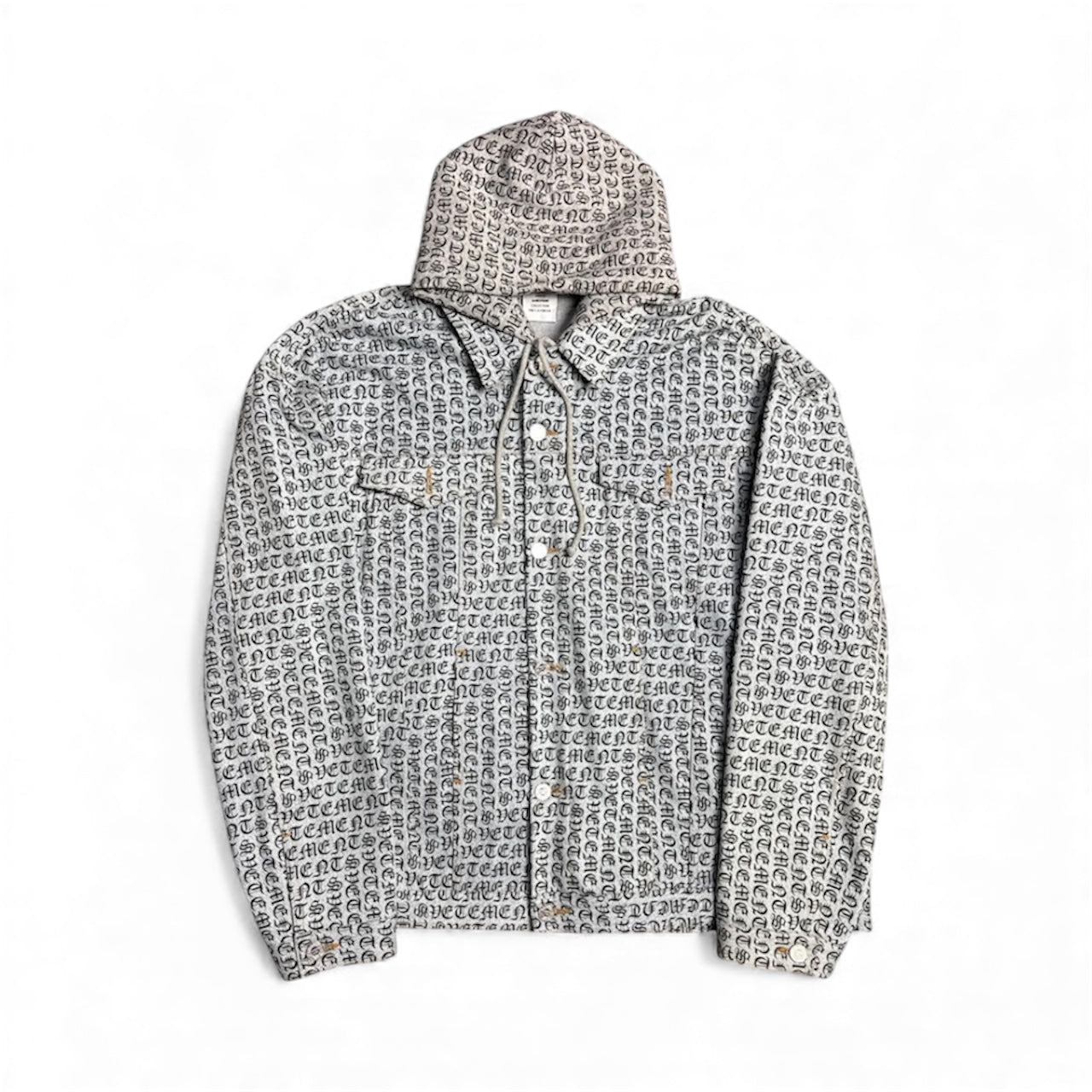 Gothic Monogram Hooded Denim Jacket