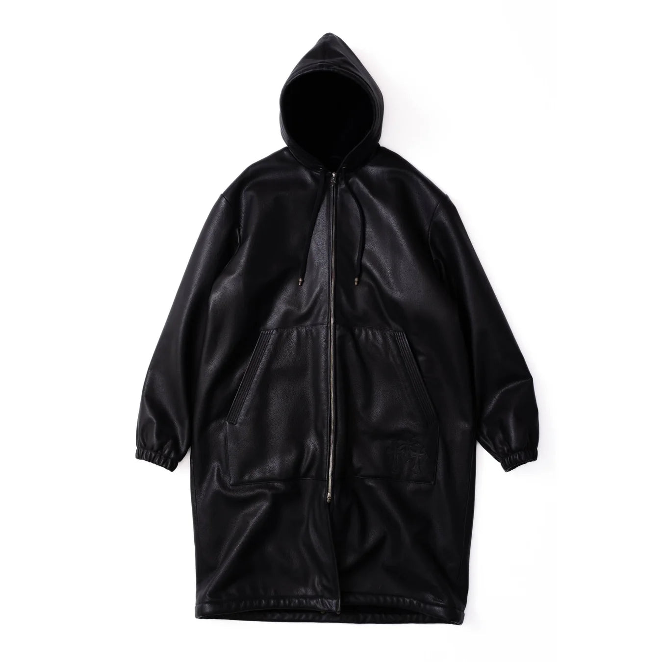 Hooded Leather Trench Coat