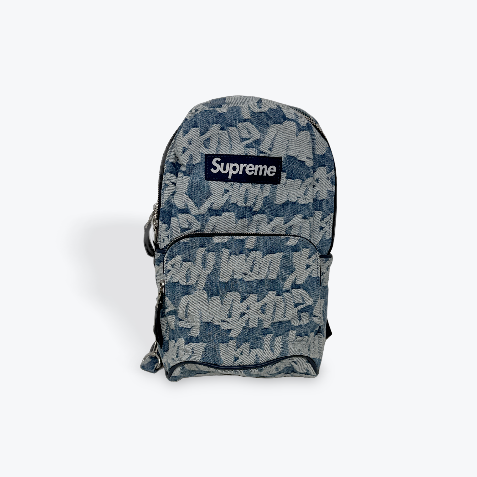Fat Tip Jacquard Denim Sling Bag