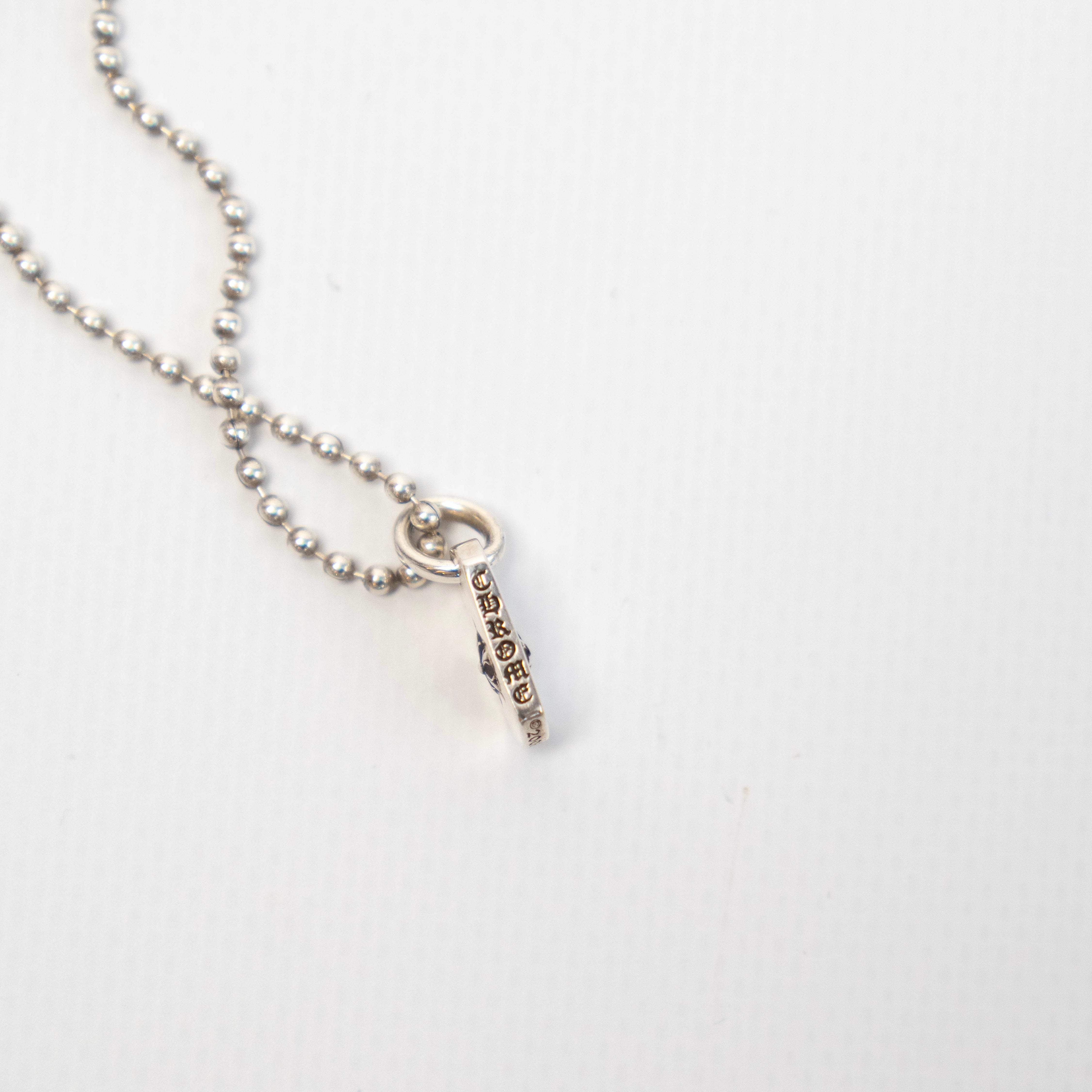 Silver Tiny Star Mini Dog Tag Pendant & Ball Chain Necklace