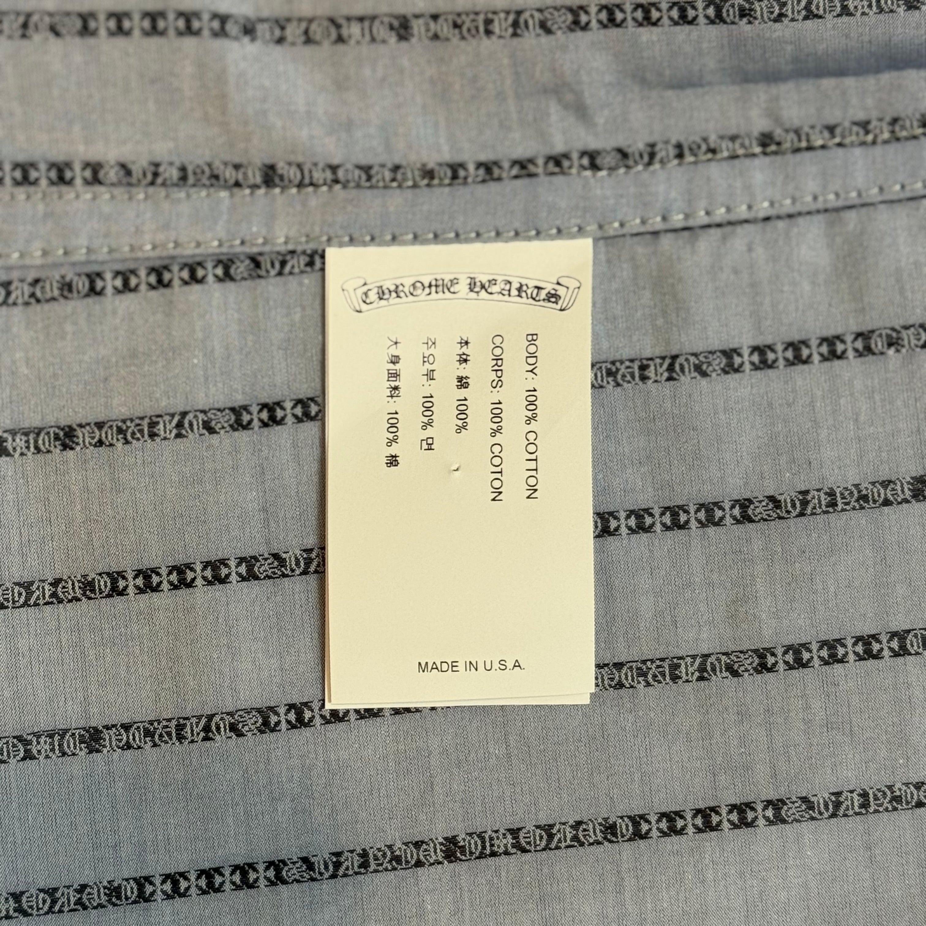 “Loose Ends” Spell Out Pinstripe Button Up Shirt