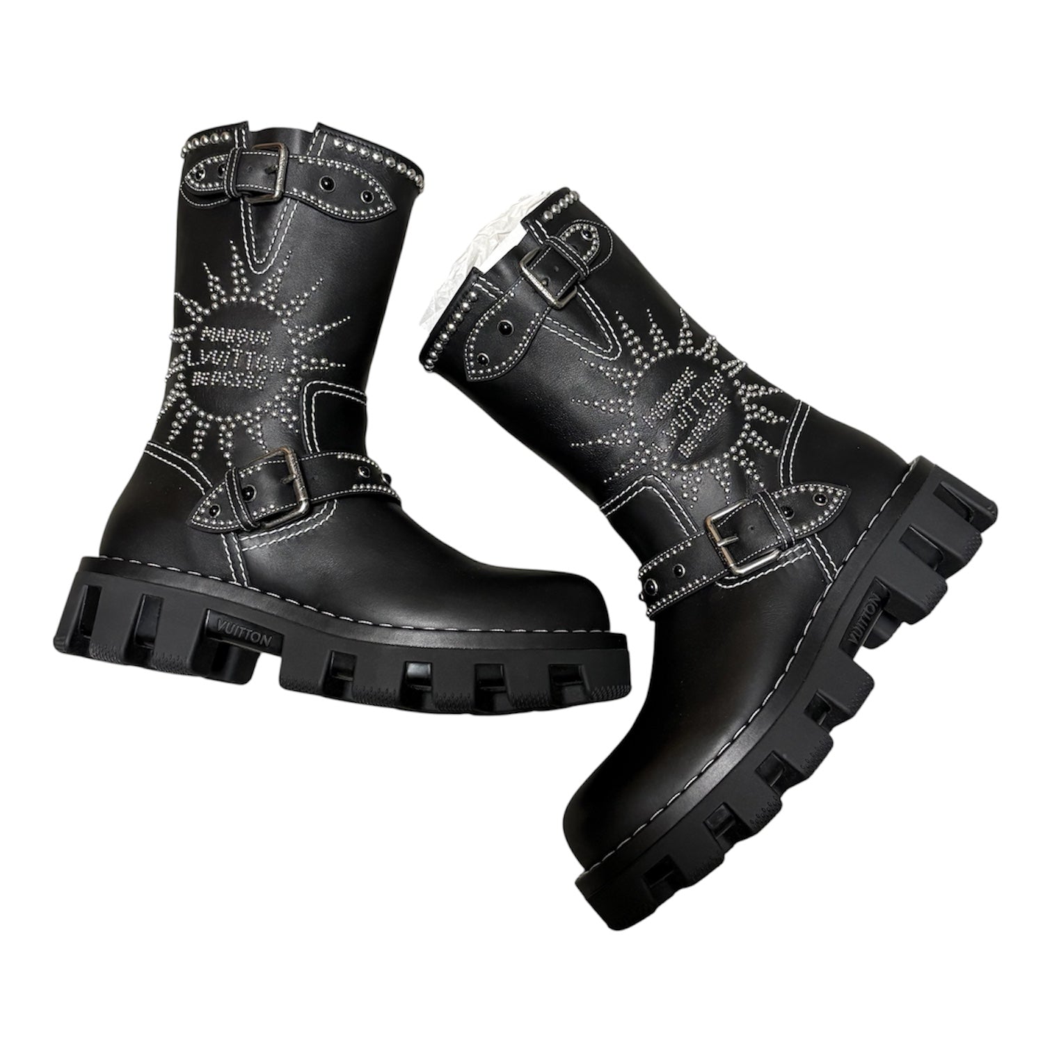Studded Calfskin Engineer Boot