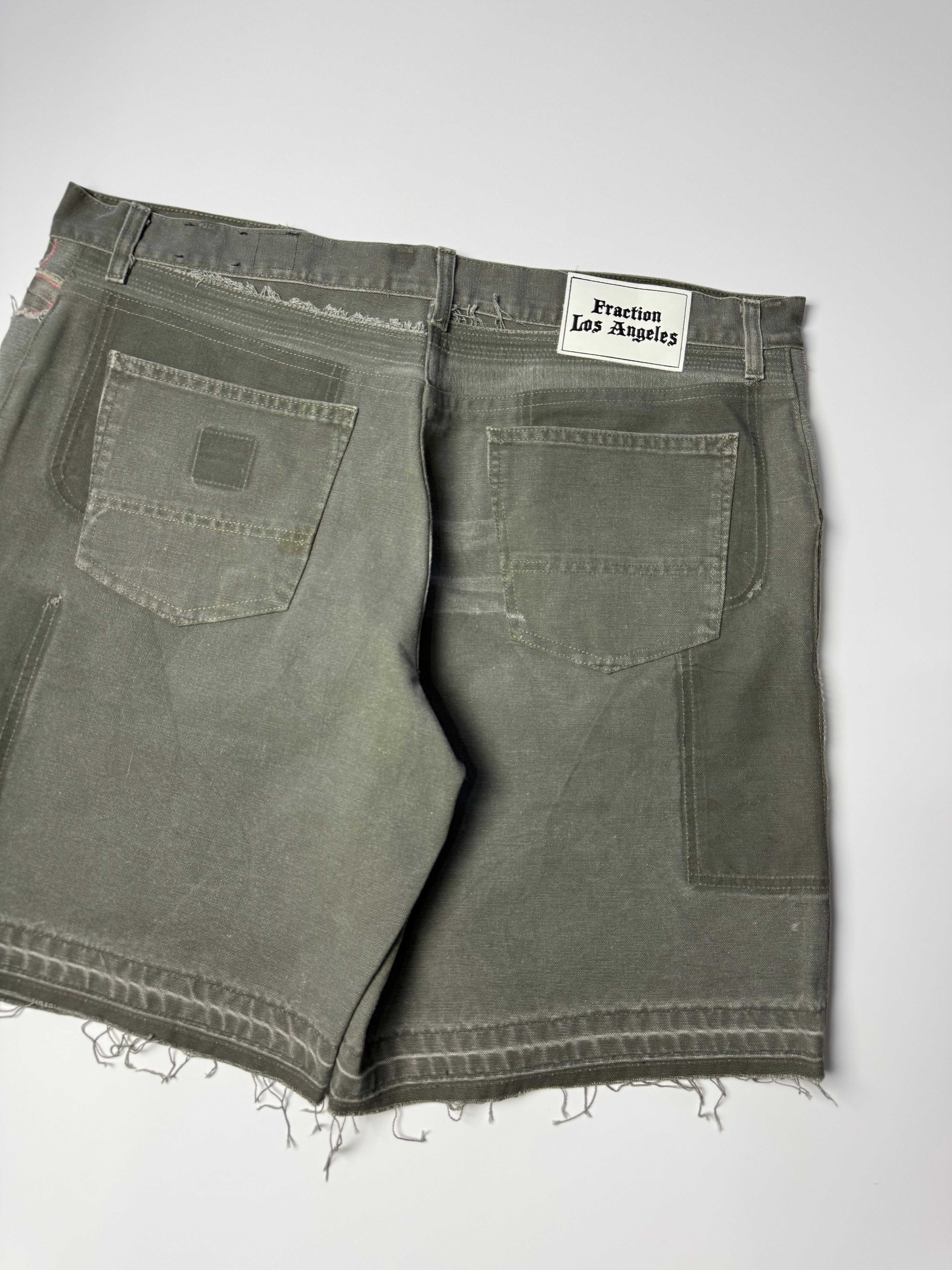 Distressed Work Shorts (Olive)