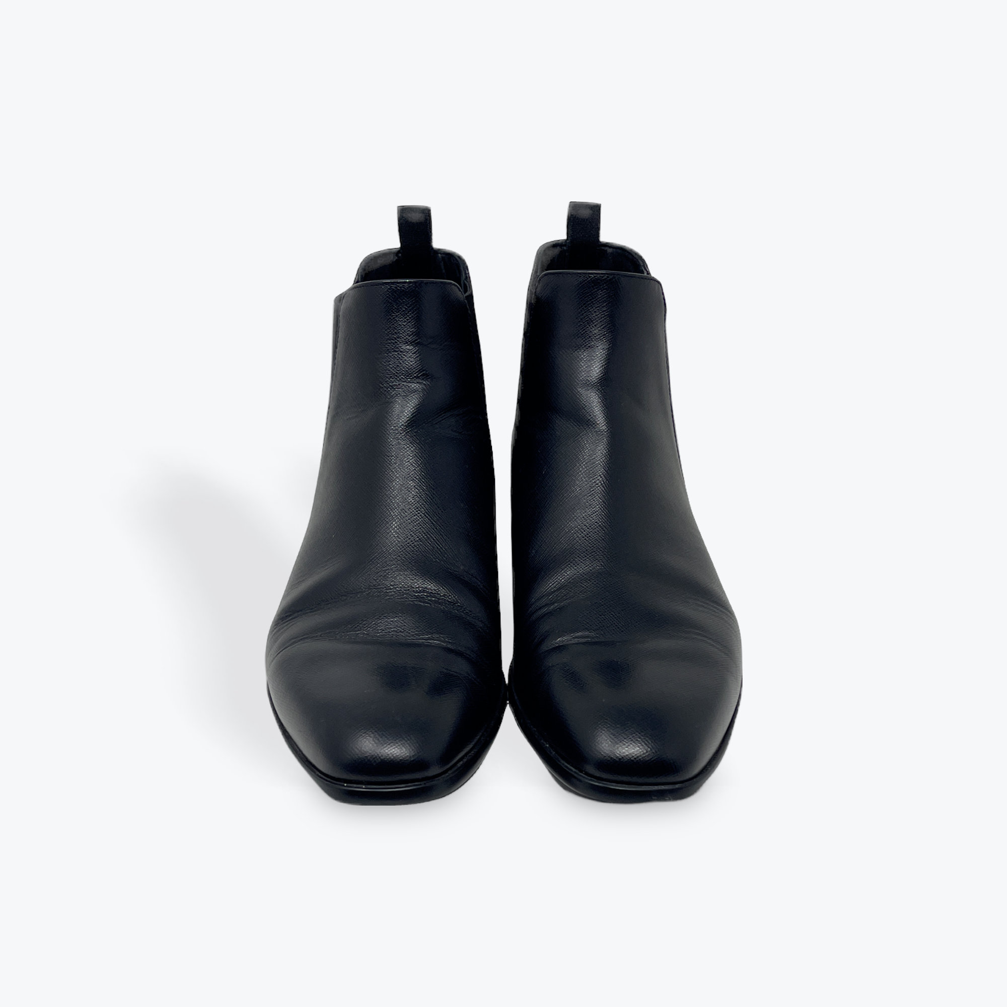 Saffiano Leather Chelsea Boots