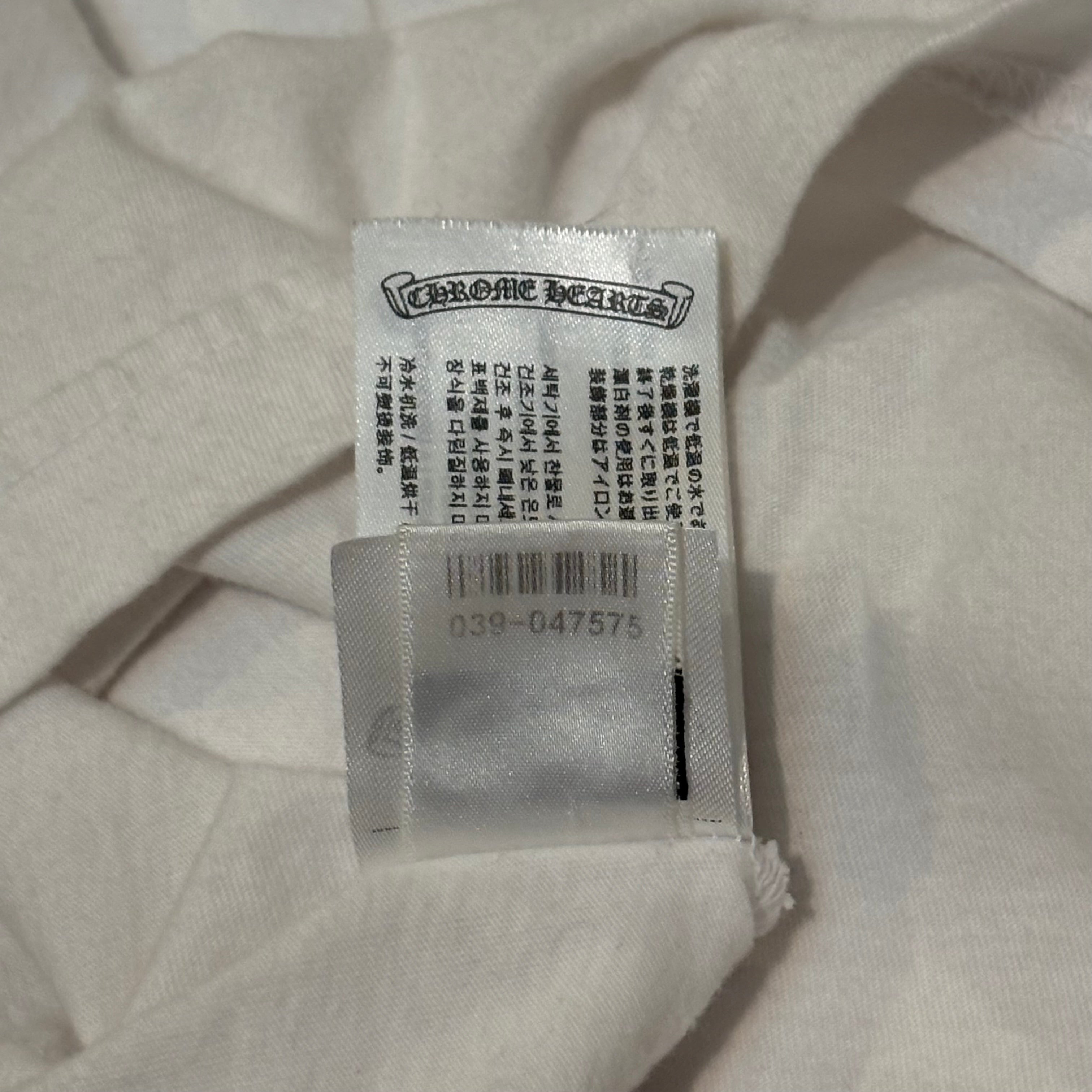 Neck Logo Long Sleeve T-Shirt (White/Blue)