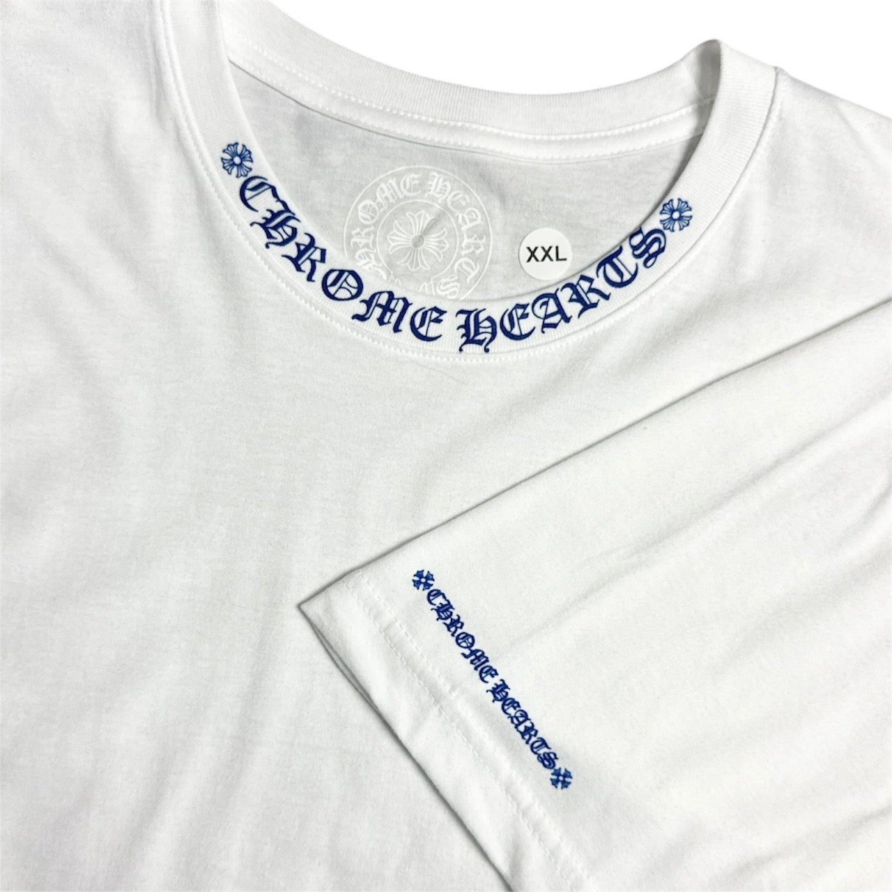 Neck Logo Tee (White/Blue)
