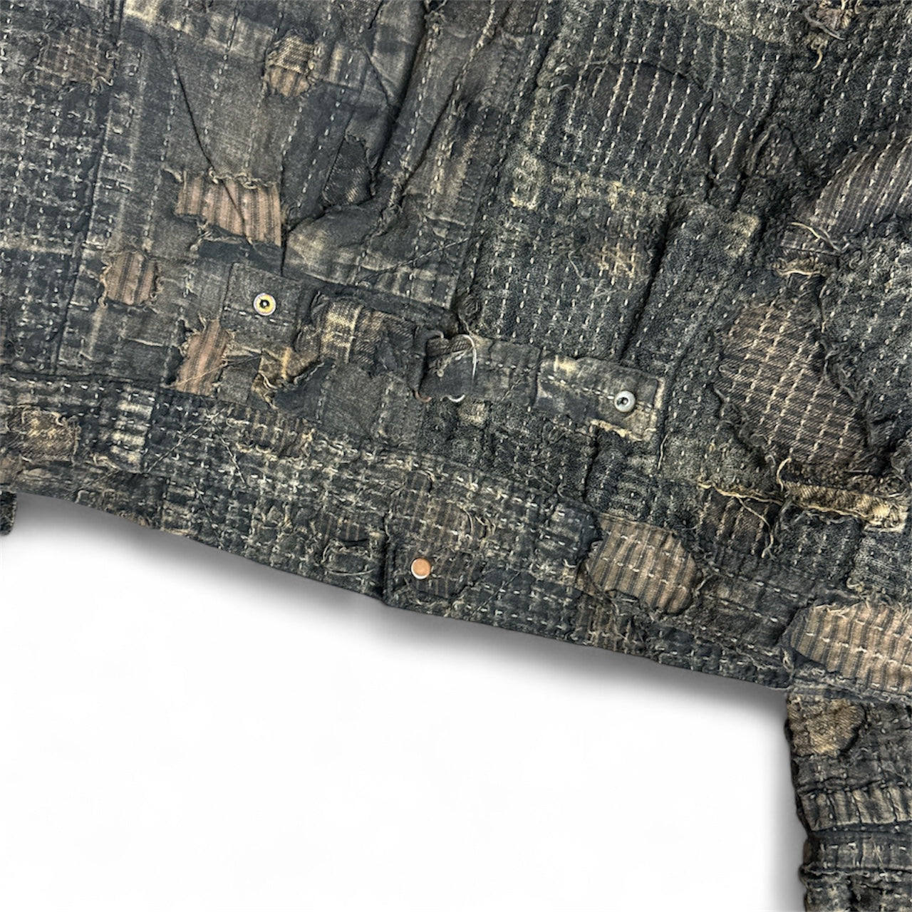 Boro Distressed Cotton & Linen Blend Jacket