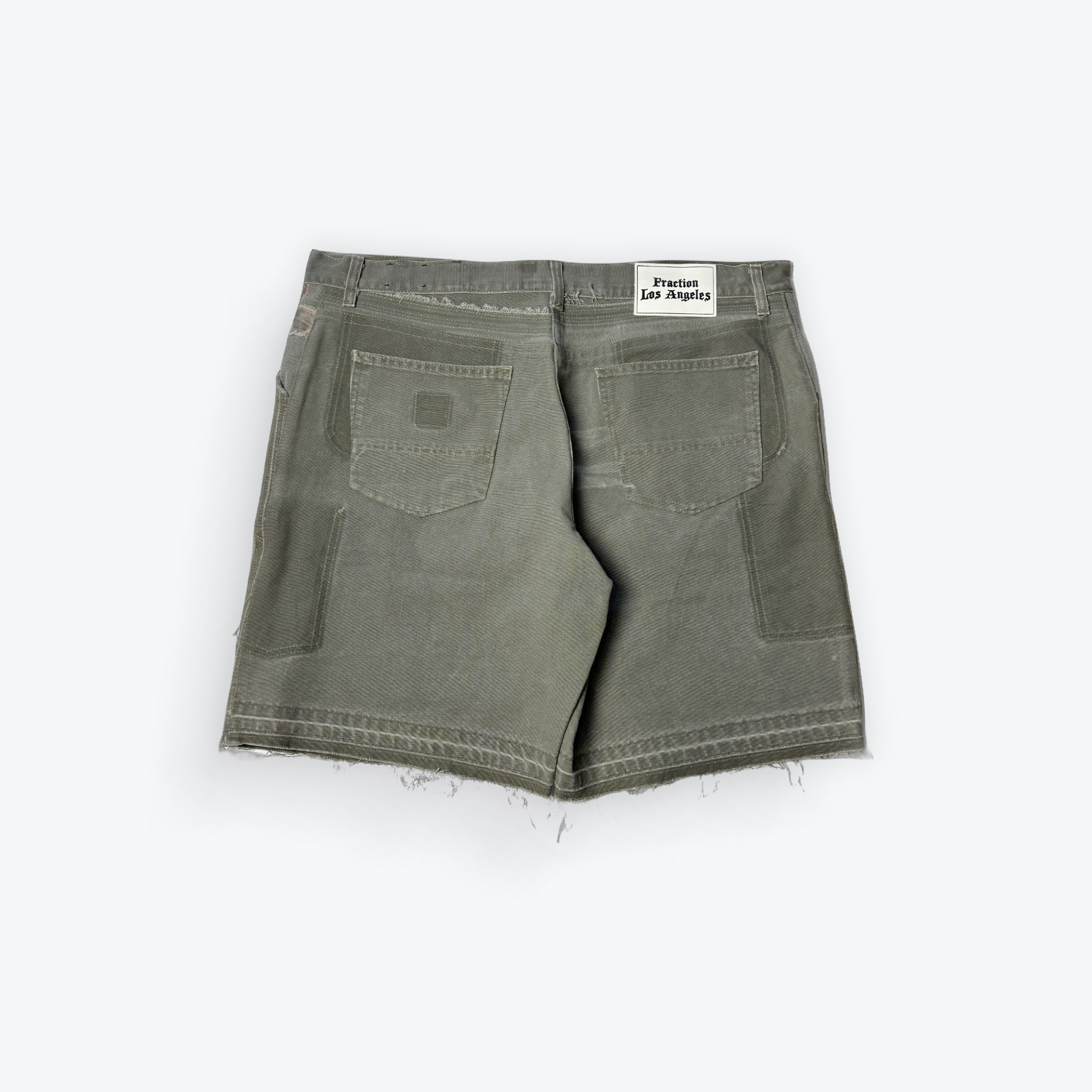 Distressed Work Shorts (Olive)