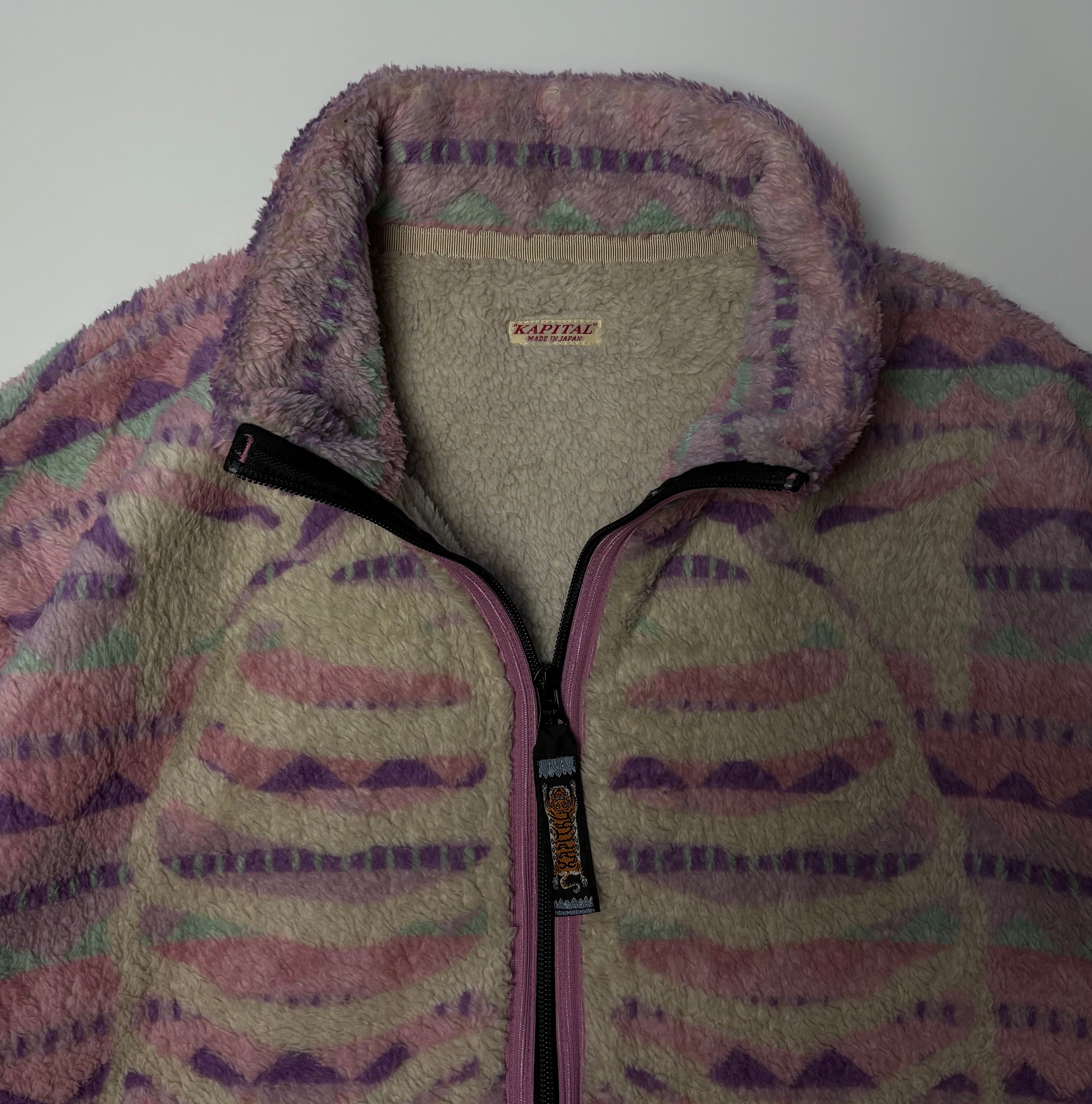 Ashland Stripe & Bone Fleece Zip-Up Jacket