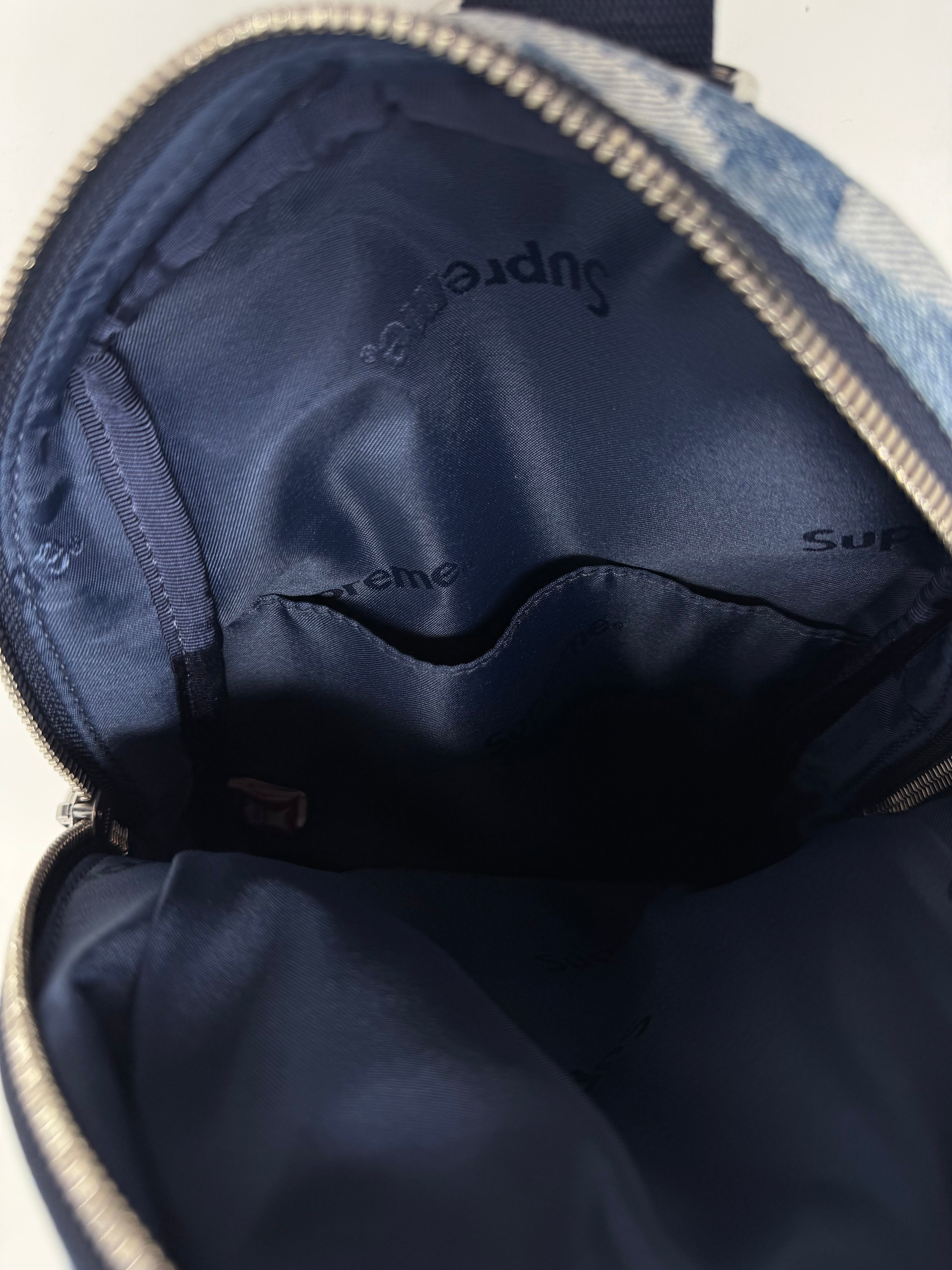Fat Tip Jacquard Denim Sling Bag