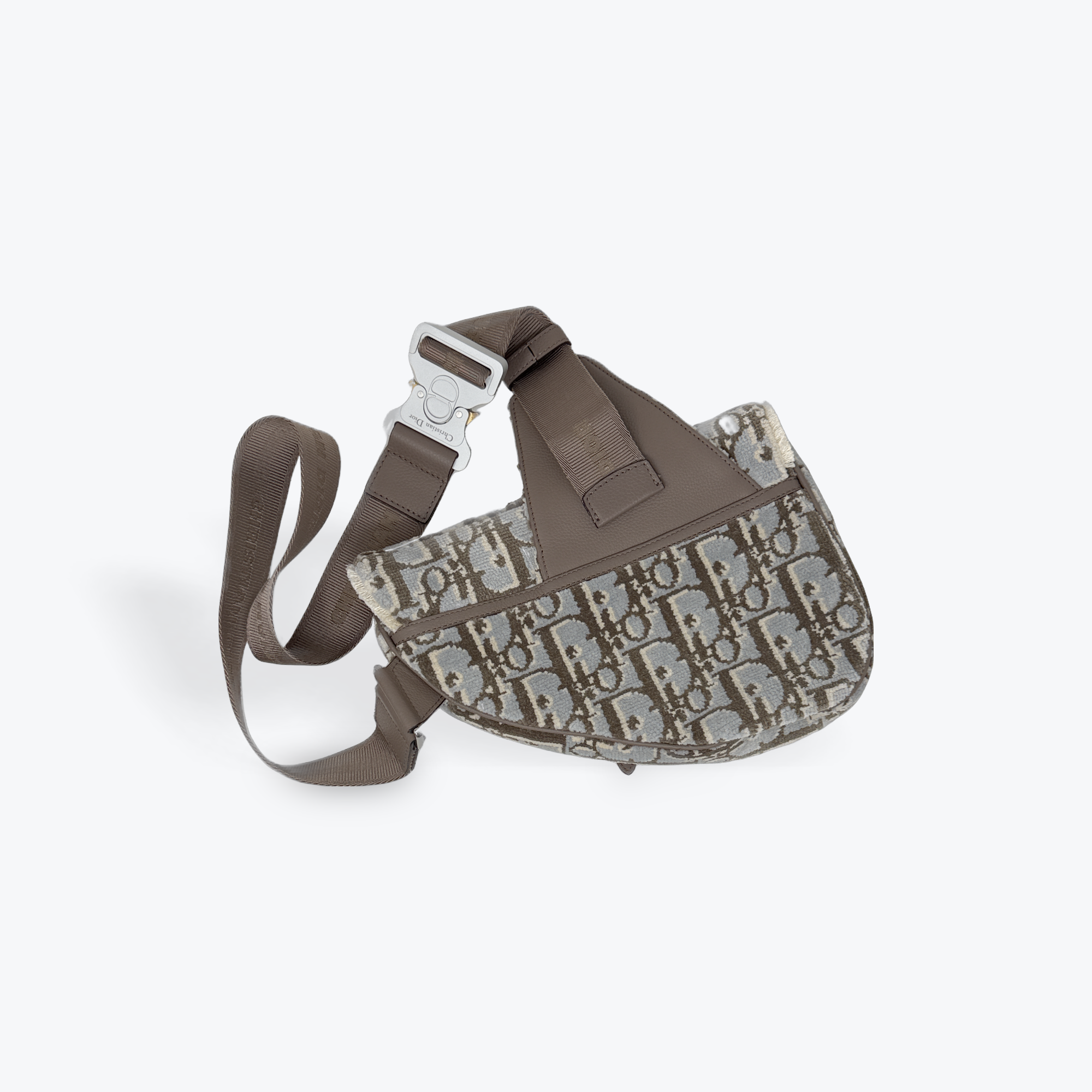 Oblique Terrycloth Saddle Crossbody Bag