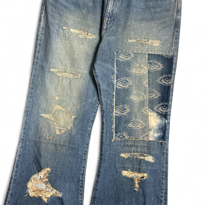 Patchwork Flared Denim