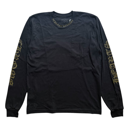Neck Logo Long Sleeve T-Shirt (Black/Olive)