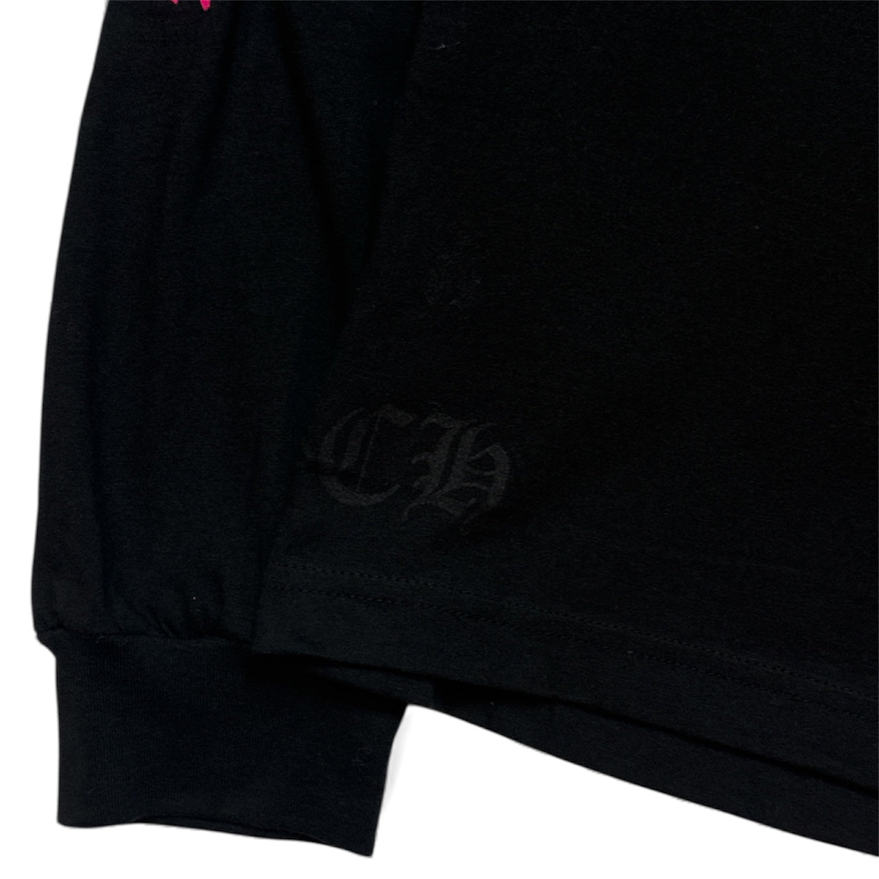 Pink Neck Logo Long Sleeve Tee
