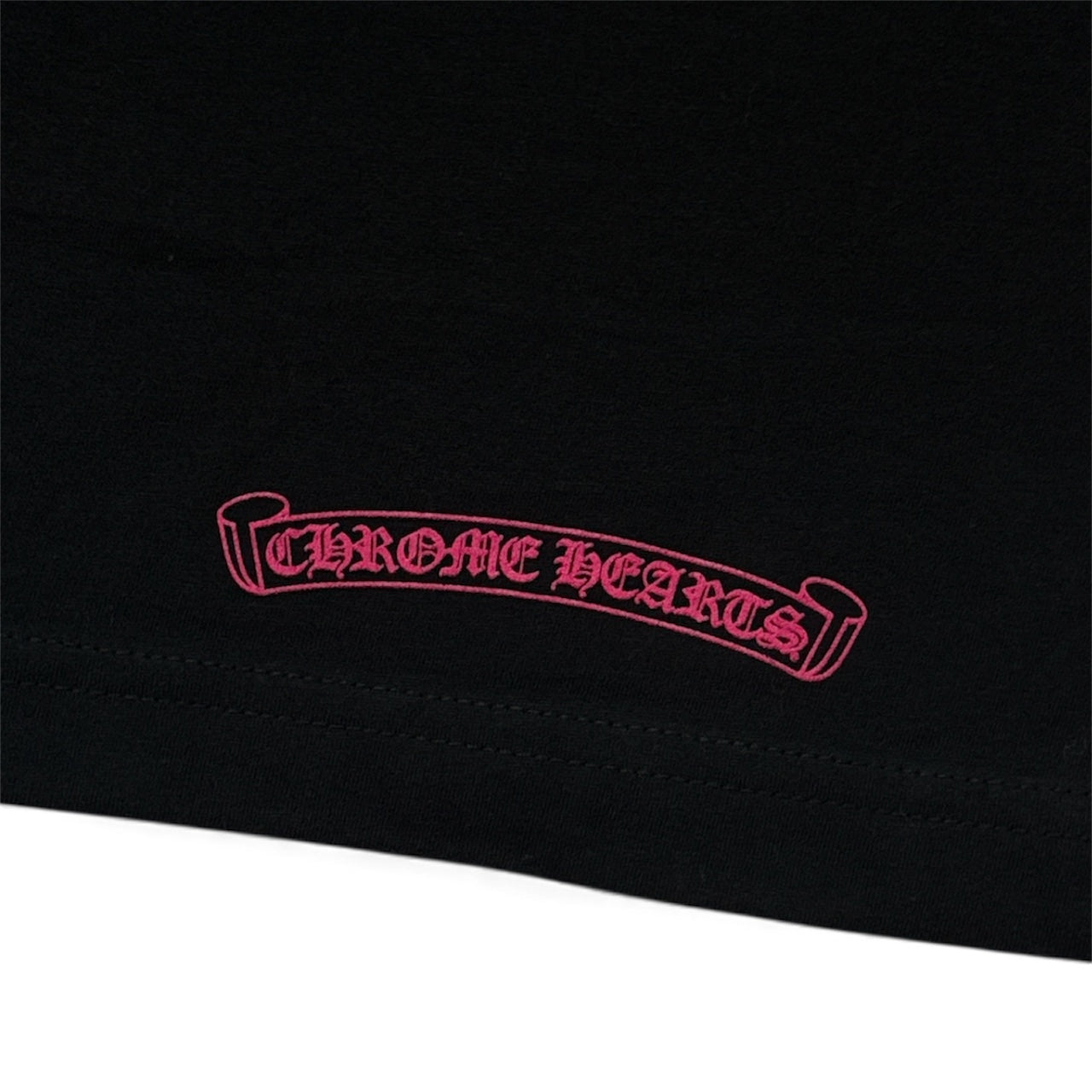 Pink Neck Logo Long Sleeve Tee