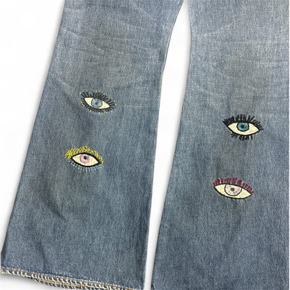 Patchwork Flared Denim