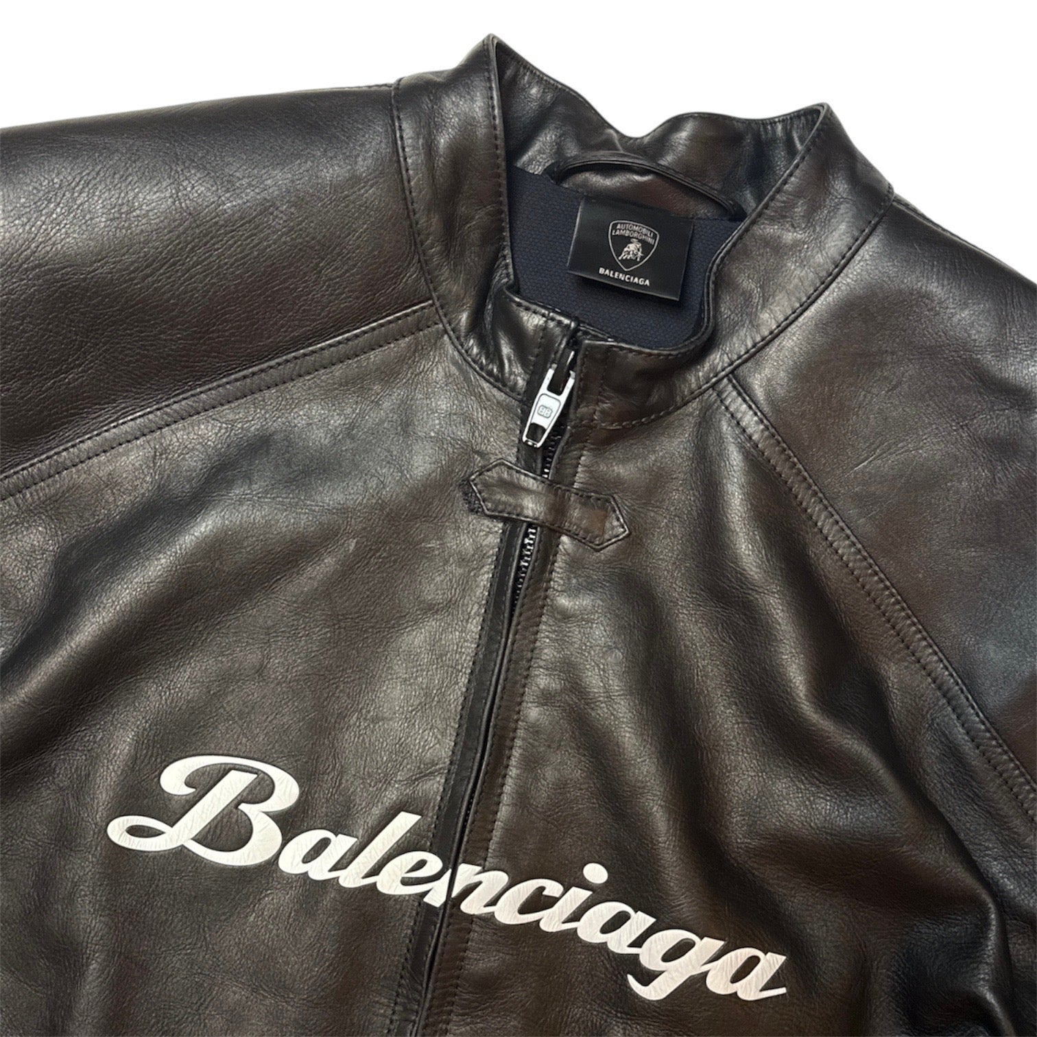 Lamborghini Leather Biker Jacket