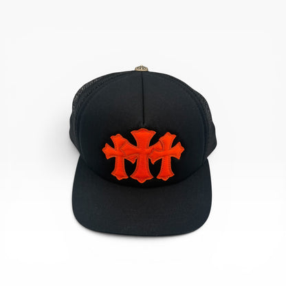 Orange Cemetery Cross Trucker Hat