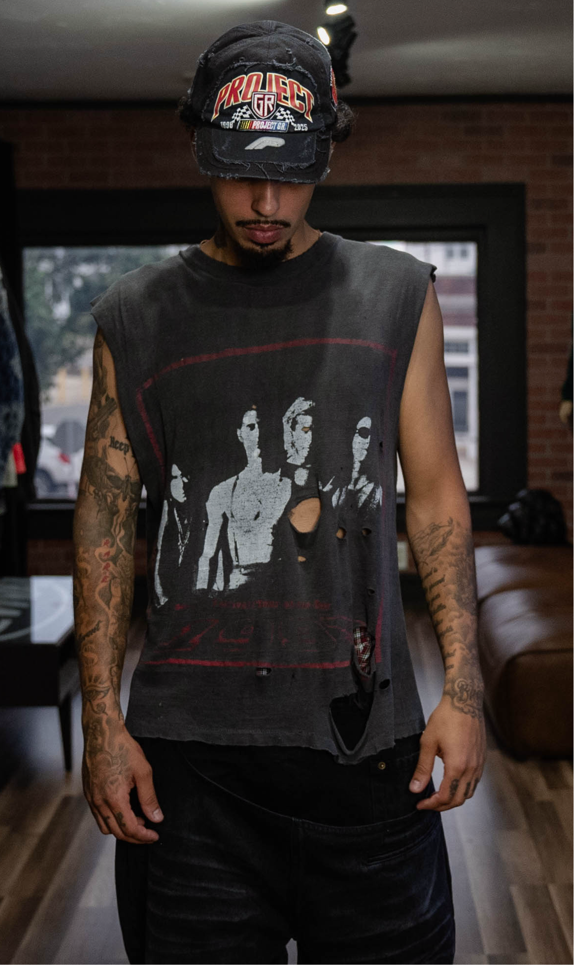 ‘91 Jane’s Addiction Thrashed Cutoff Band Tee