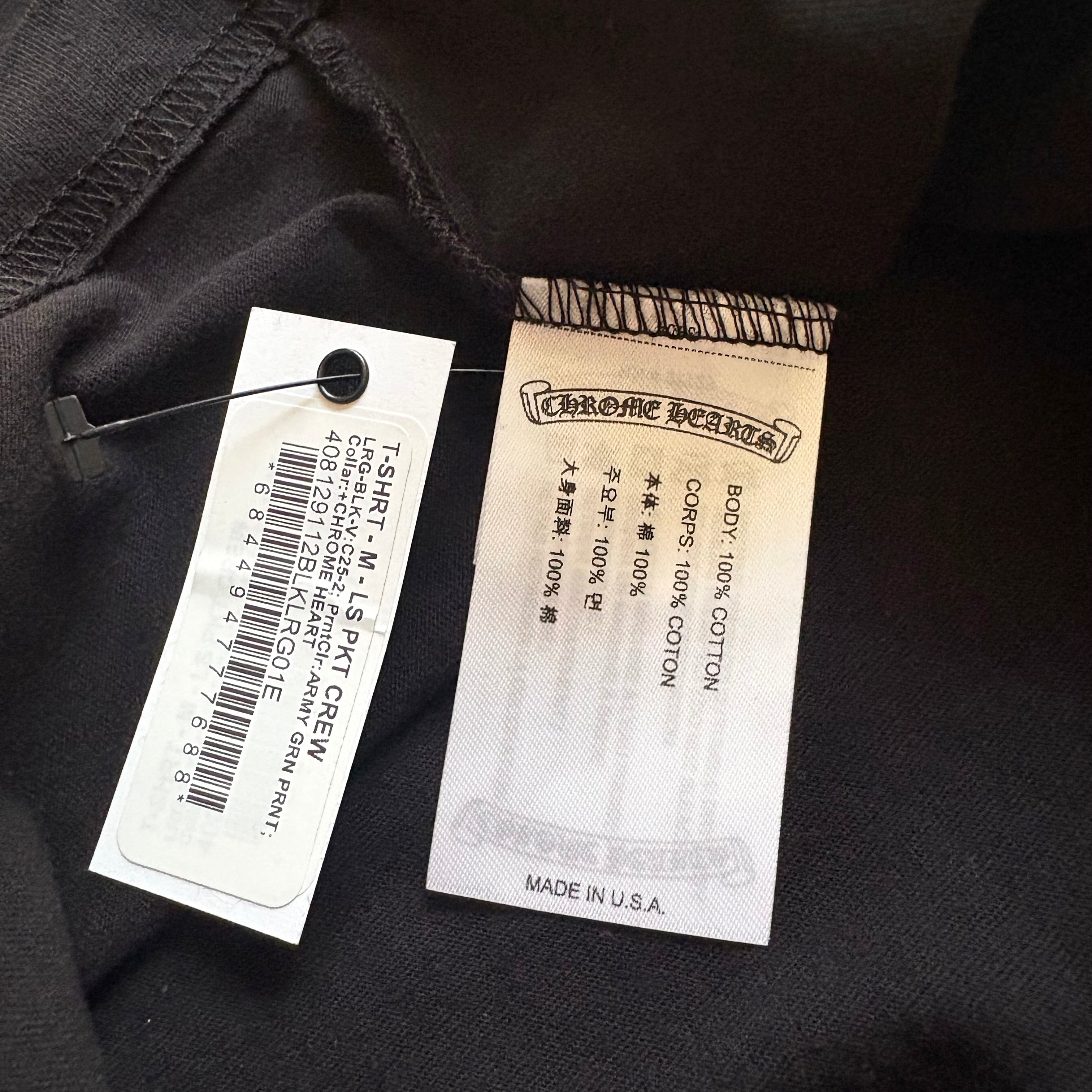 Neck Logo Long Sleeve T-Shirt (Black/Olive)