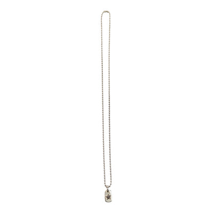 Silver Tiny Star Mini Dog Tag Pendant & Ball Chain Necklace