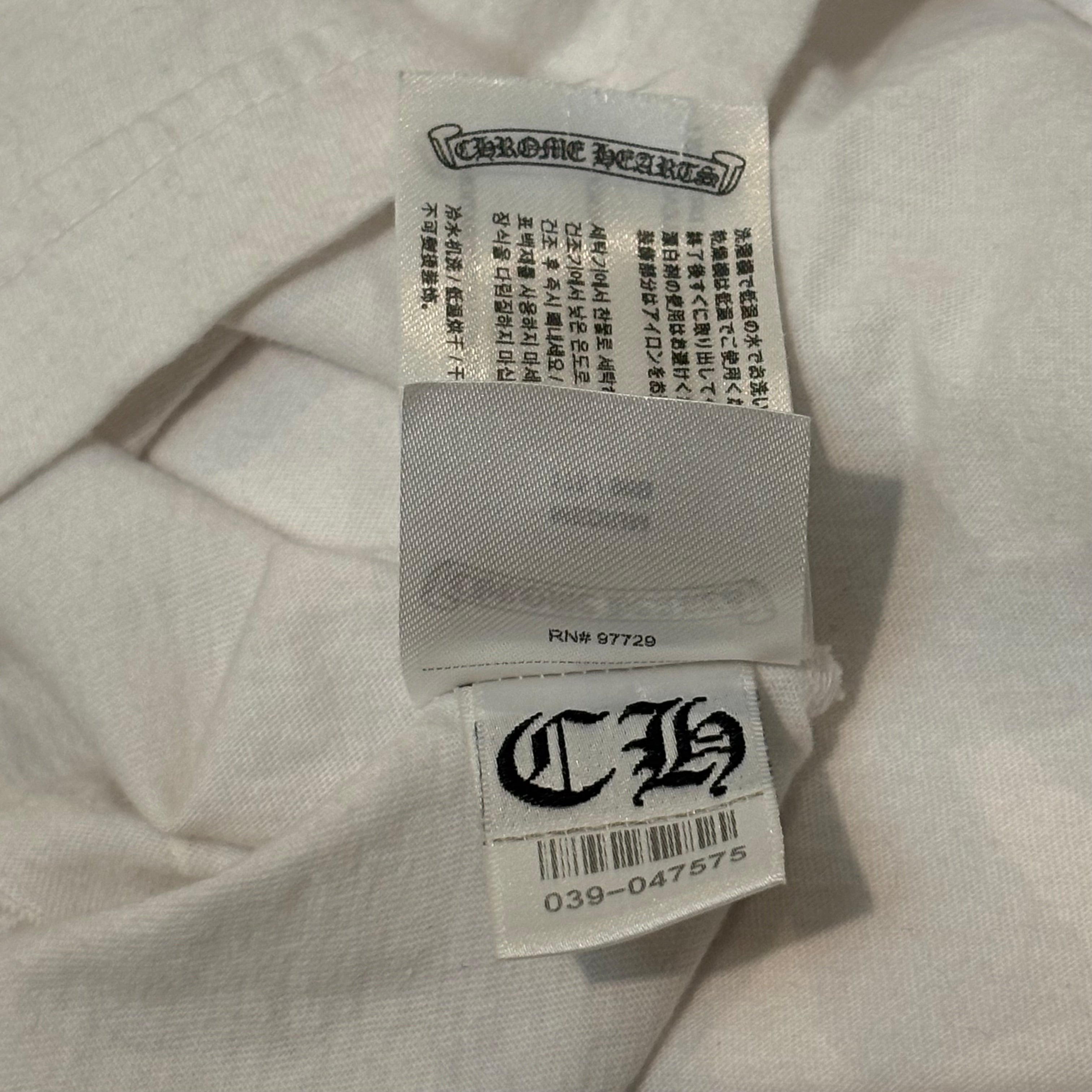 Neck Logo Long Sleeve T-Shirt (White/Blue)