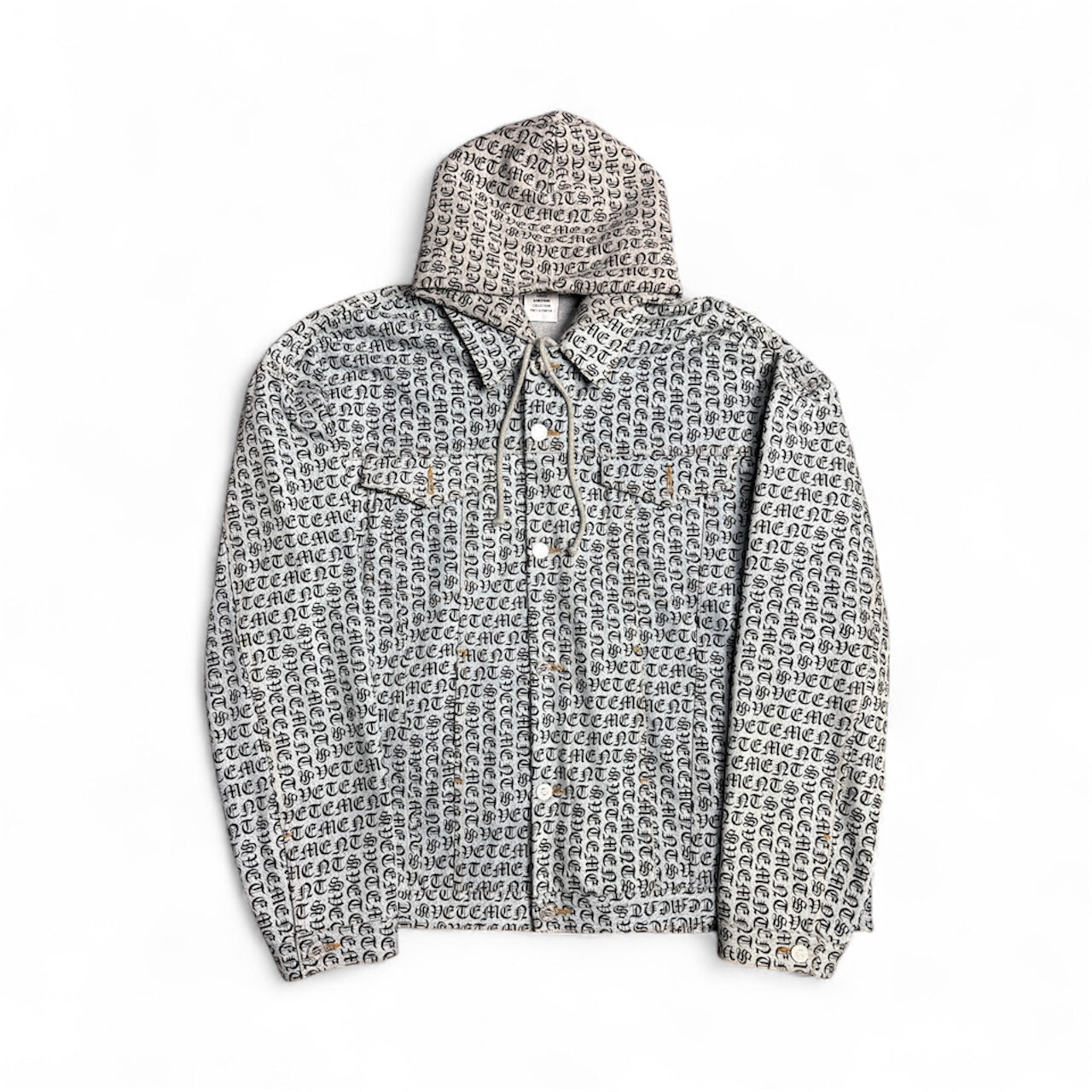 Gothic Monogram Hooded Denim Jacket