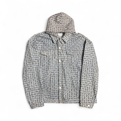 Gothic Monogram Hooded Denim Jacket